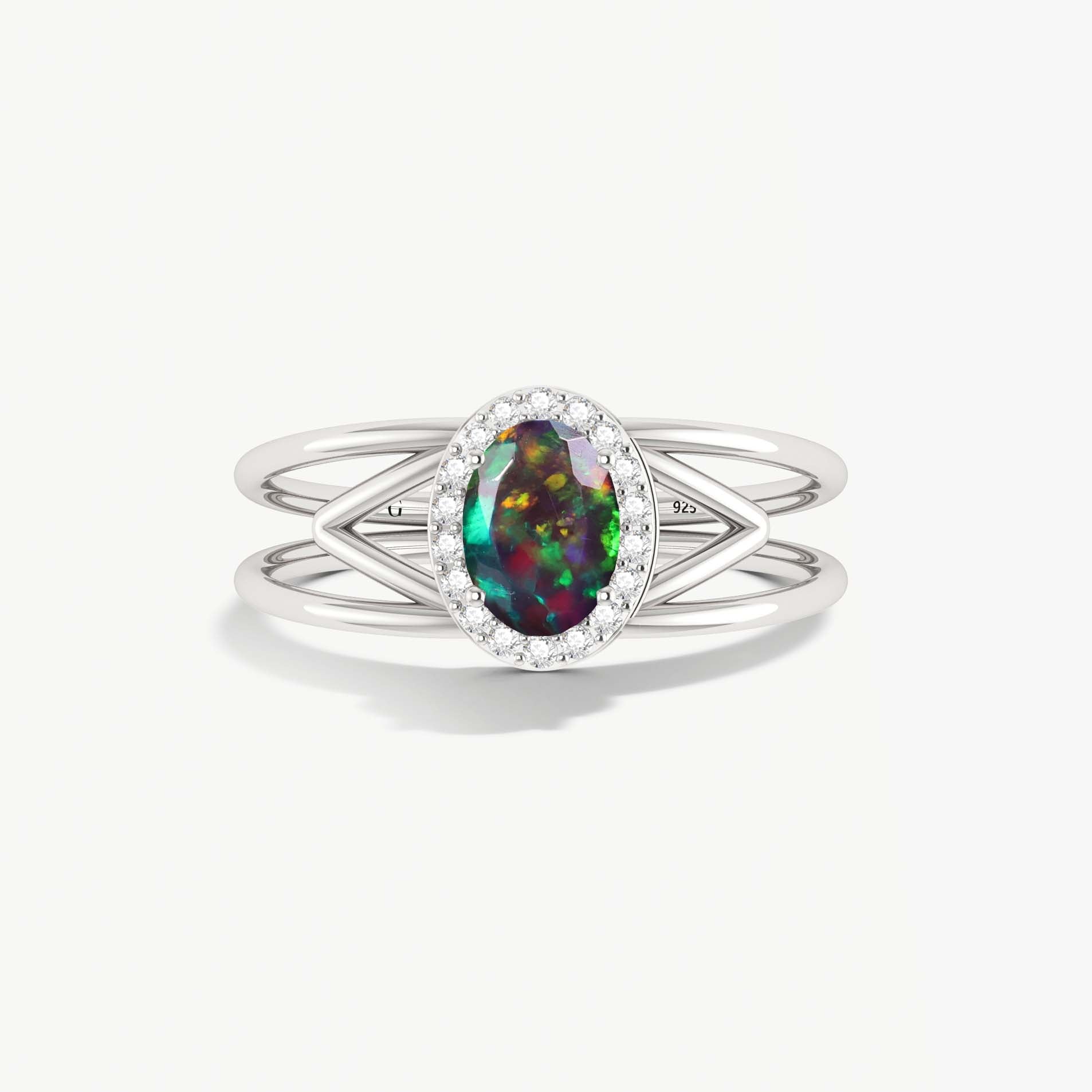 Exquisite Black Fire Oval Ethiopian Opal Gold Wedding Ring for Women – Elegant Bridal Jewelry for Engagement, Anniversary & Special Occasions