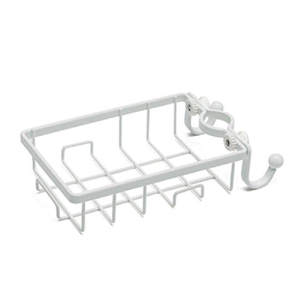 Stainless Steel Kitchen Sink Organizer with Hooks - Sponge Holder, Drain Rack & Faucet Storage for Bathroom & Home Kitchen - Perfect for Drying Dishes, Organizing Cleaning Supplies & Maximizing Sink Space