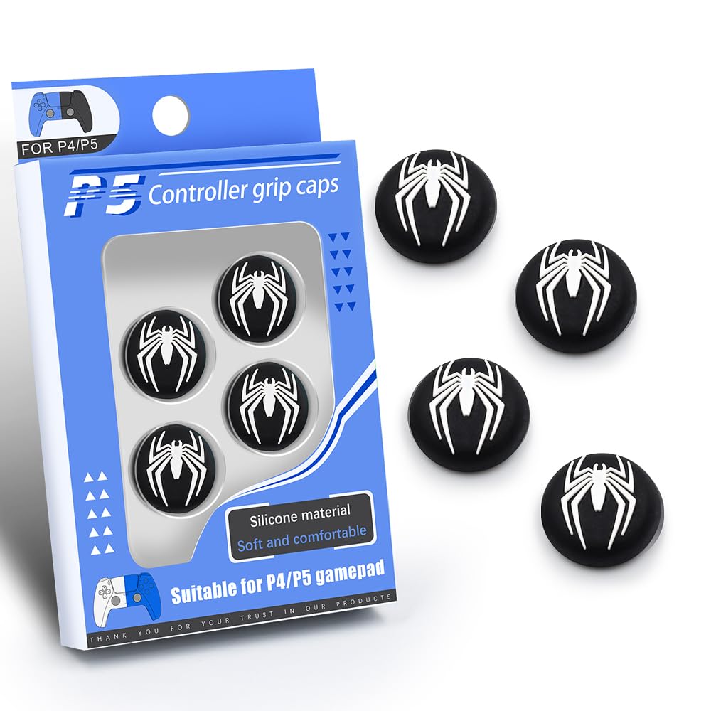 3D Analog Stick Joystick Thumb Grip Cover Set of 4 - Compatible with PS5, PS4, Xbox One, Xbox Series X/S & Nintendo Switch Pro Controller - Ergonomic Non-Slip Cute Design for Enhanced Gaming Comfort - Perfect for Long Gaming Sessions, Competitive Play & Console Protection