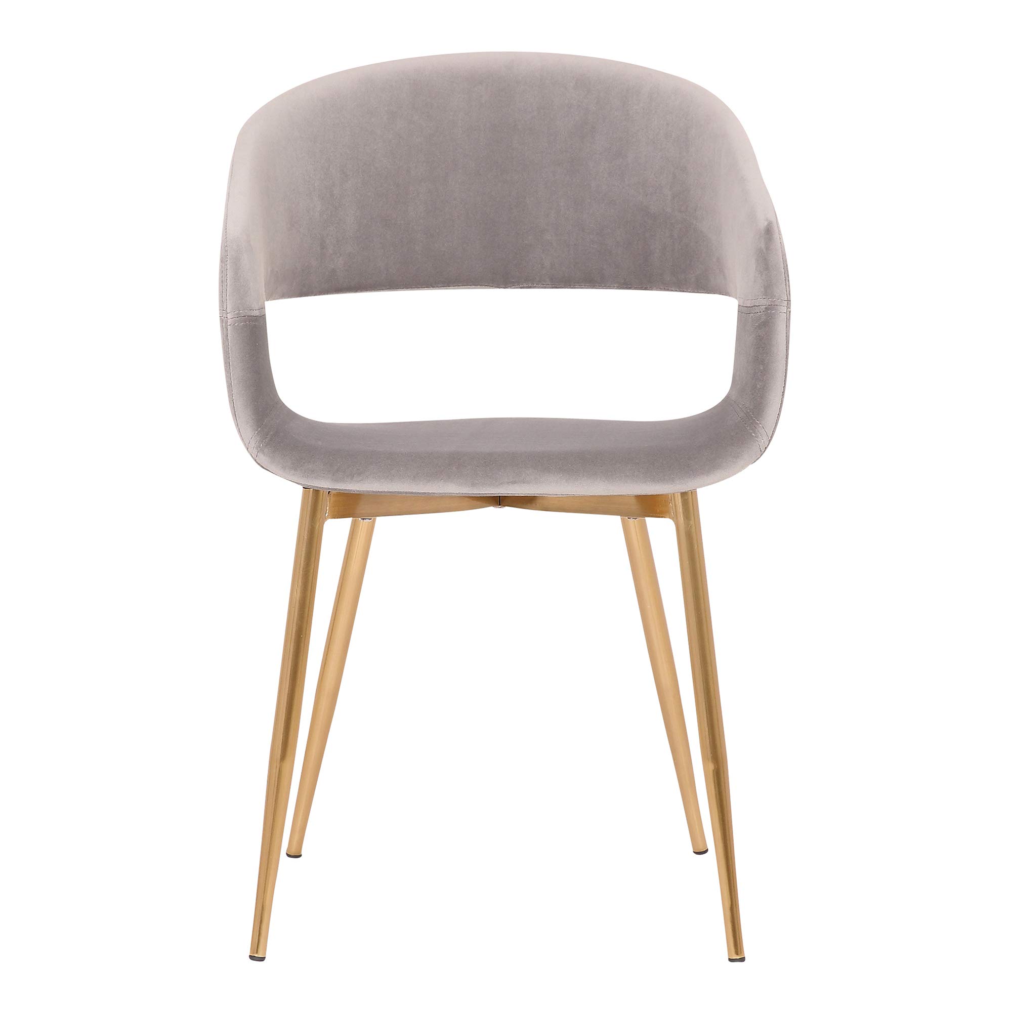 Armen Living Jocelyn Mid-Century Modern Upholstered Fabric Dining Chair - 18 Inch Height, Gray Accent Chair for Dining Room, Kitchen, Office & Living Room