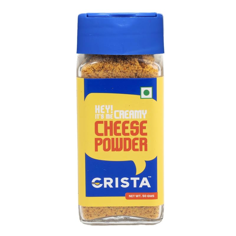 CRISTA Creamy Cheese Powder 50g - Premium Popcorn Seasoning for Pasta, Fries & Pizza | Rich Cheese Flavor Enhancer for Snacks, Baking & Cooking | Perfect for Movie Nights, Parties & Family Gatherings