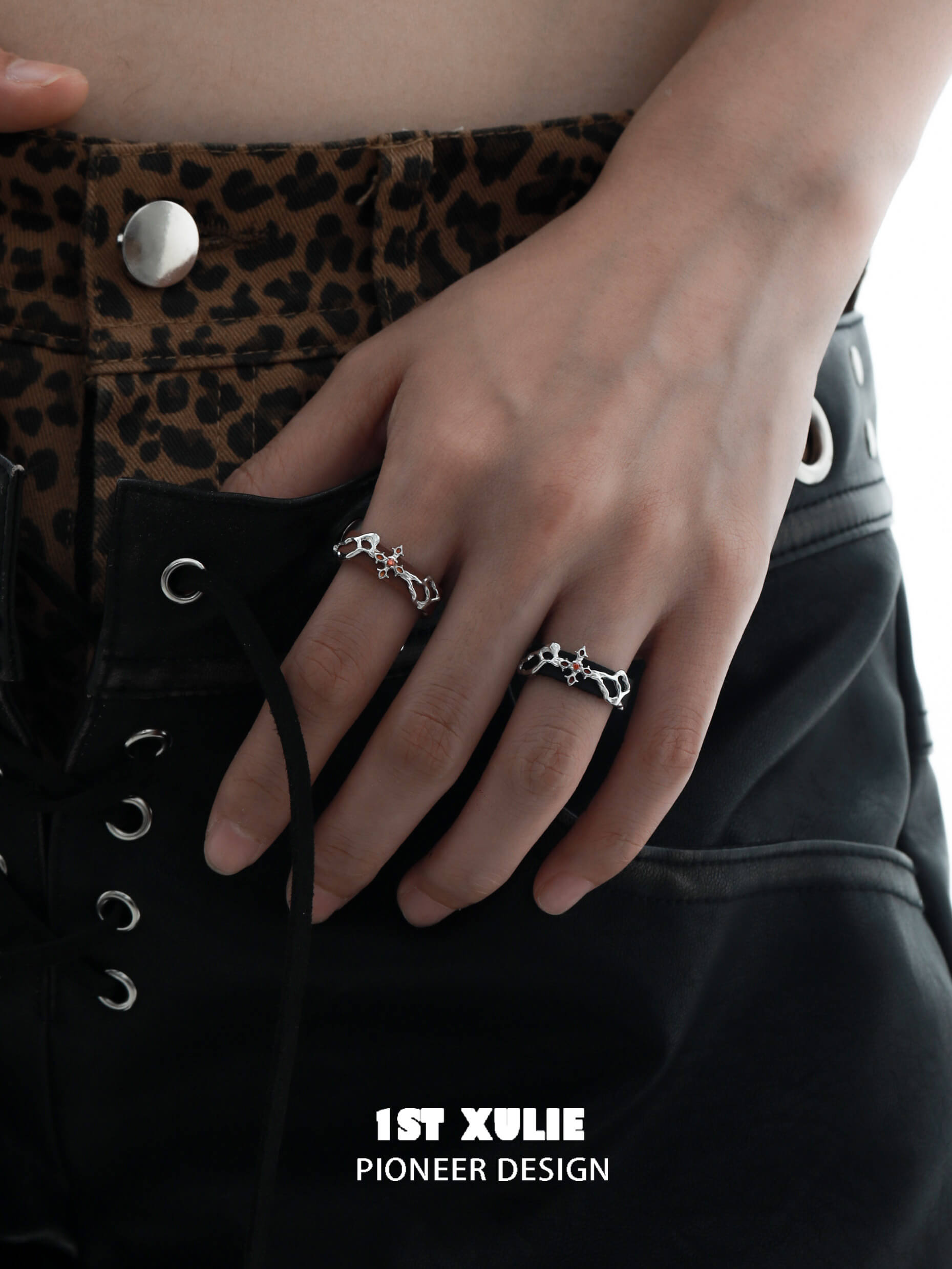 Rose Believer S925 Sterling Silver Leather Tassel Rings for Women - Elegant Bohemian Style Jewelry for Parties, Weddings & Everyday Wear