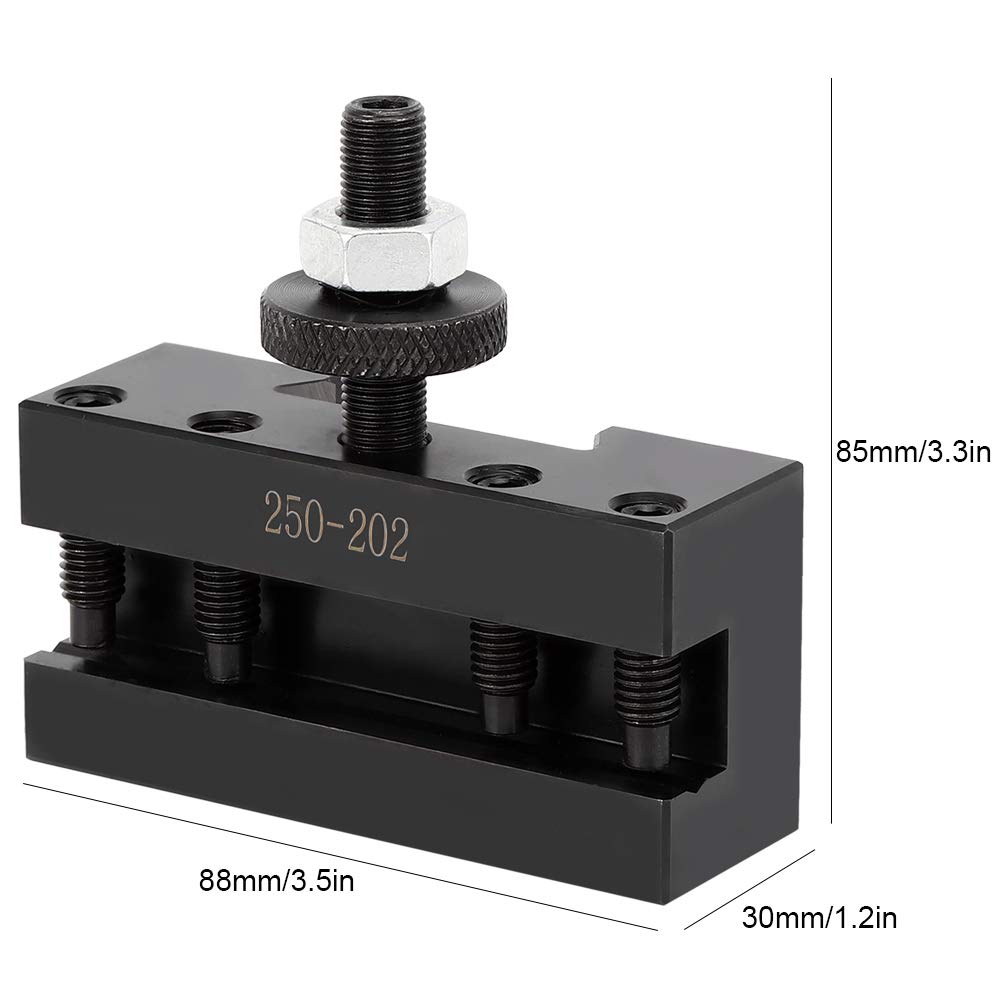 High Carbon Steel Lathe Tool Holder - Fast Change Turning Tool Post for 250-202 Column | Precision Machining for Metalworking & DIY Projects