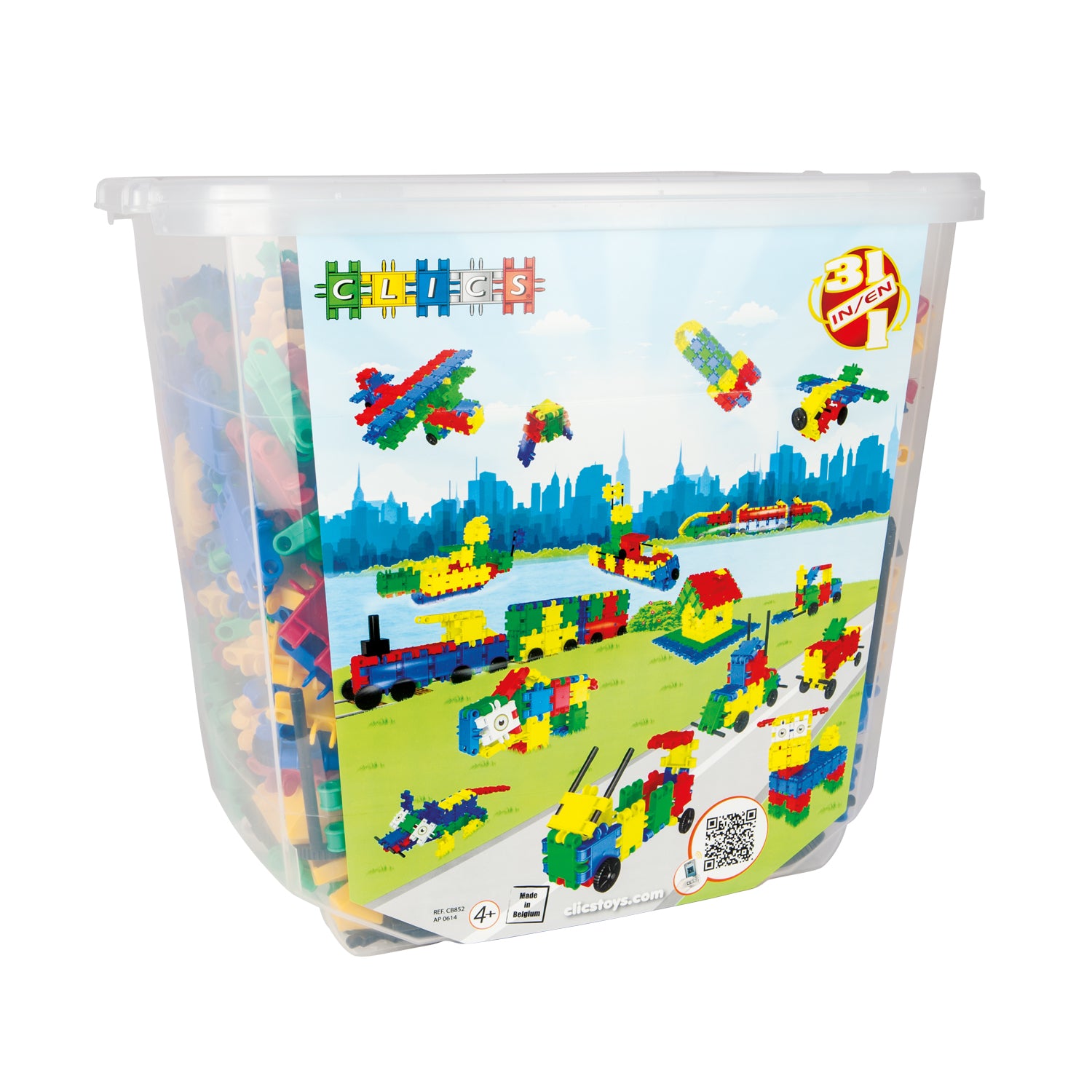 Clics Toys CLICS Mega Construction 850 Piece Bucket - Educational STEM Building Blocks for Kids | Creative Play, Classroom Learning & Birthday Gifts