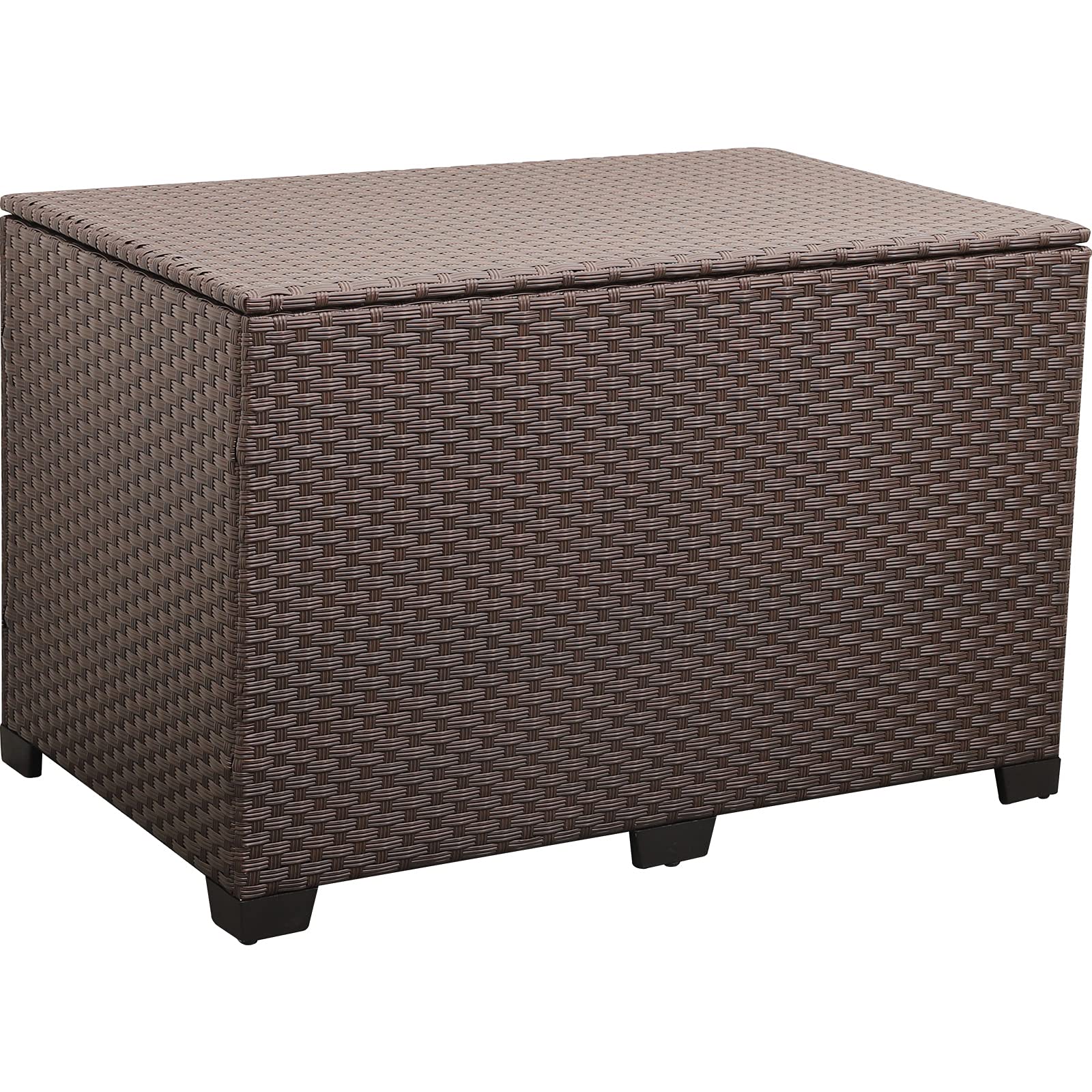 Valita Outdoor Wicker Storage Box - Large 150 Gallon Resin Brown Rattan Deck Bin with Lid & Water-resistant Liner - Perfect for Patio, Garden Tools, Pool Accessories, Cushions & Pillows - Ideal for Backyard, Deck & Outdoor Storage Organization