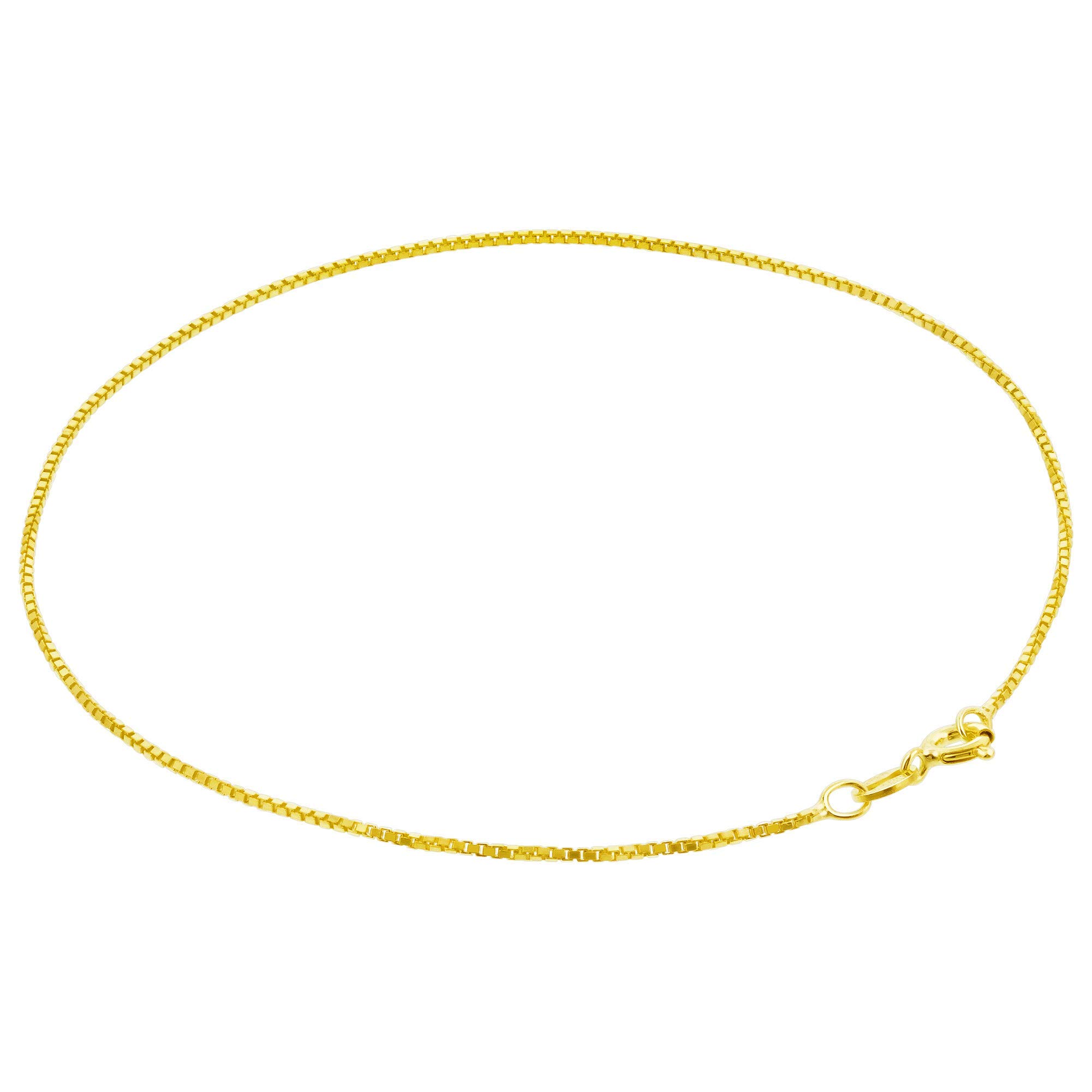 14K Gold Anklets for Women - 10 Inch Flat Mariner, Box Chain, Cuban & Figaro Anklet | Dainty Summer Beach Jewelry & Foot Anklet Accessories | Perfect for Vacations, Weddings & Everyday Wear