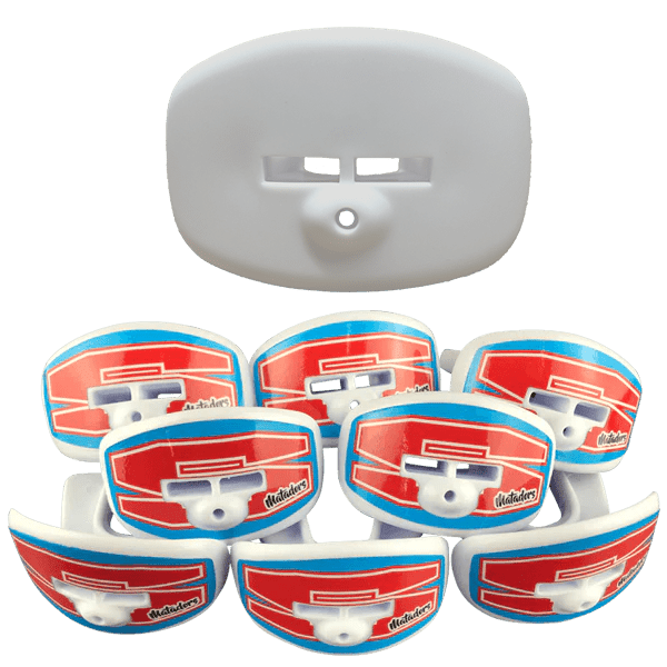 15 Pack Lip Guard Team Designs with Removable Straps - Protective Mouth Cover for Sports, Cheerleading & Dance Practice
