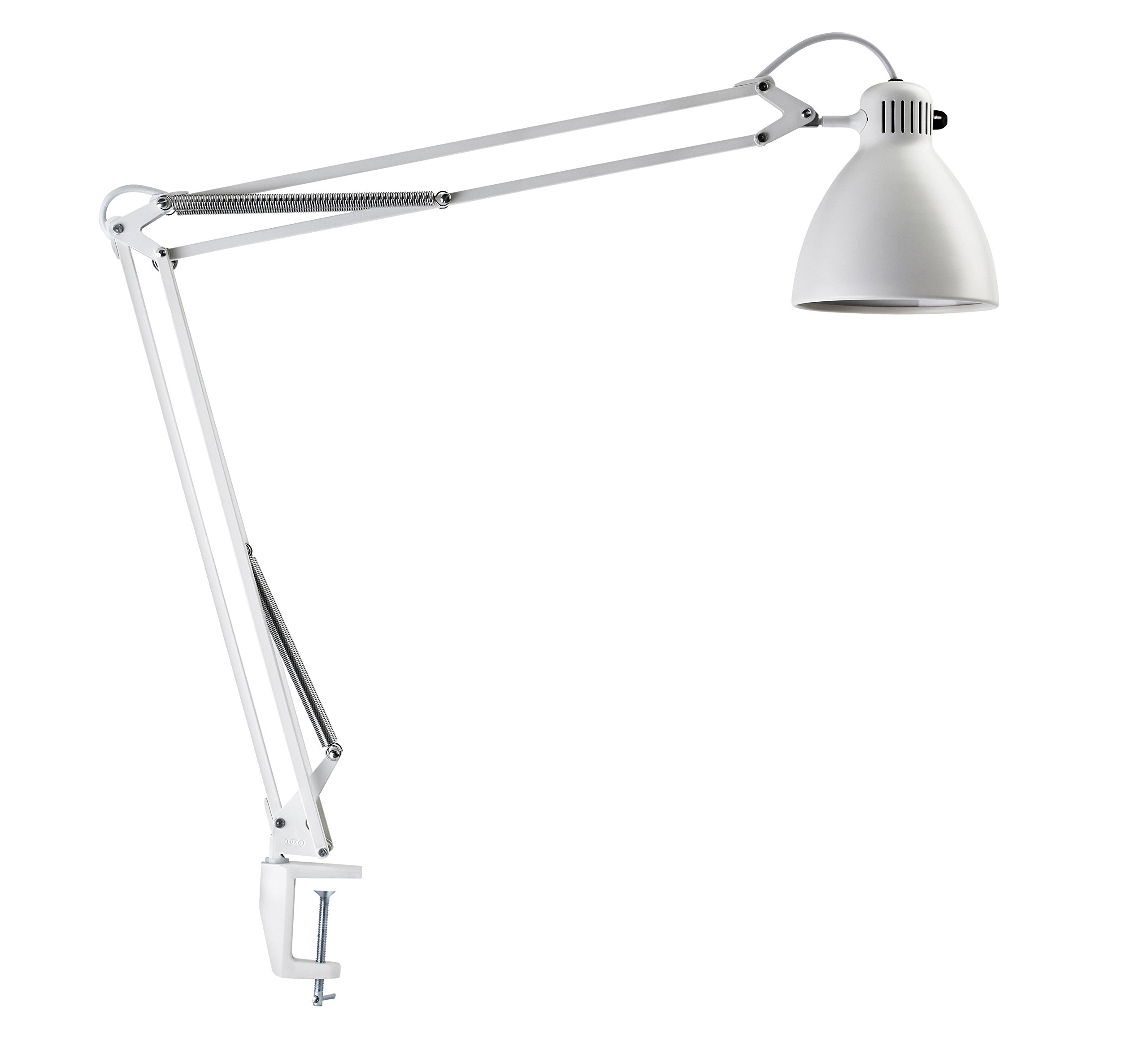 Luxo L-1 LED Task Light with Edge Clamp - Adjustable White Desk Lamp for Reading, Crafting & Office Work (Model L-1025905)