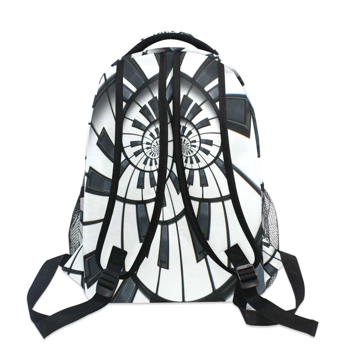 Stylish Mandala Music Piano Keys Backpack for Adults - Durable School, College, Travel & Hiking Daypack with Zipper for Women & Men | Perfect for Campus, Commuting & Outdoor Adventures