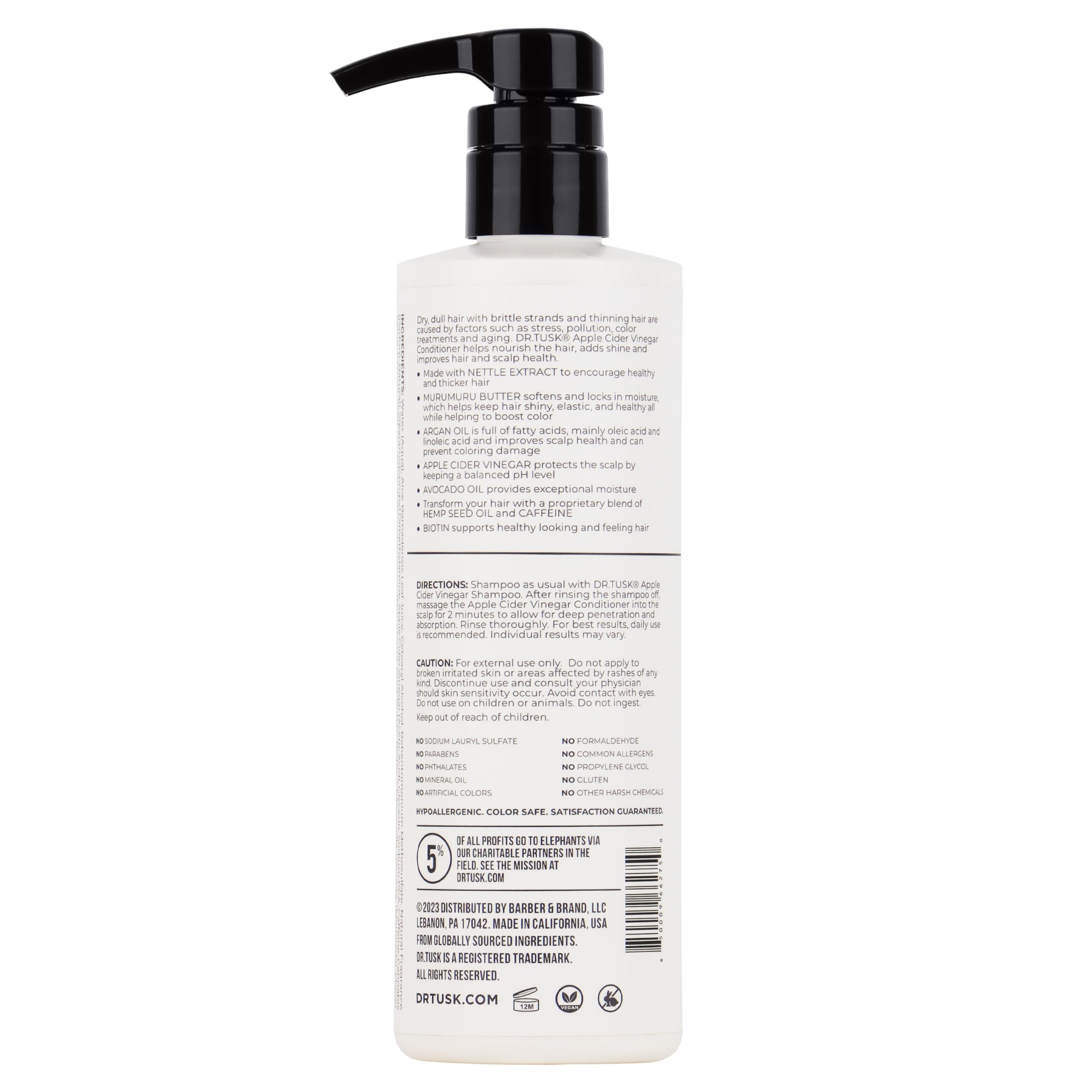 Dr. Tusk Apple Cider Vinegar Shampoo & Conditioner Set for Hair Growth & Scalp Care - Natural Hair Repair for Dry, Damaged Hair - Perfect for Daily Use & Salon Results at Home