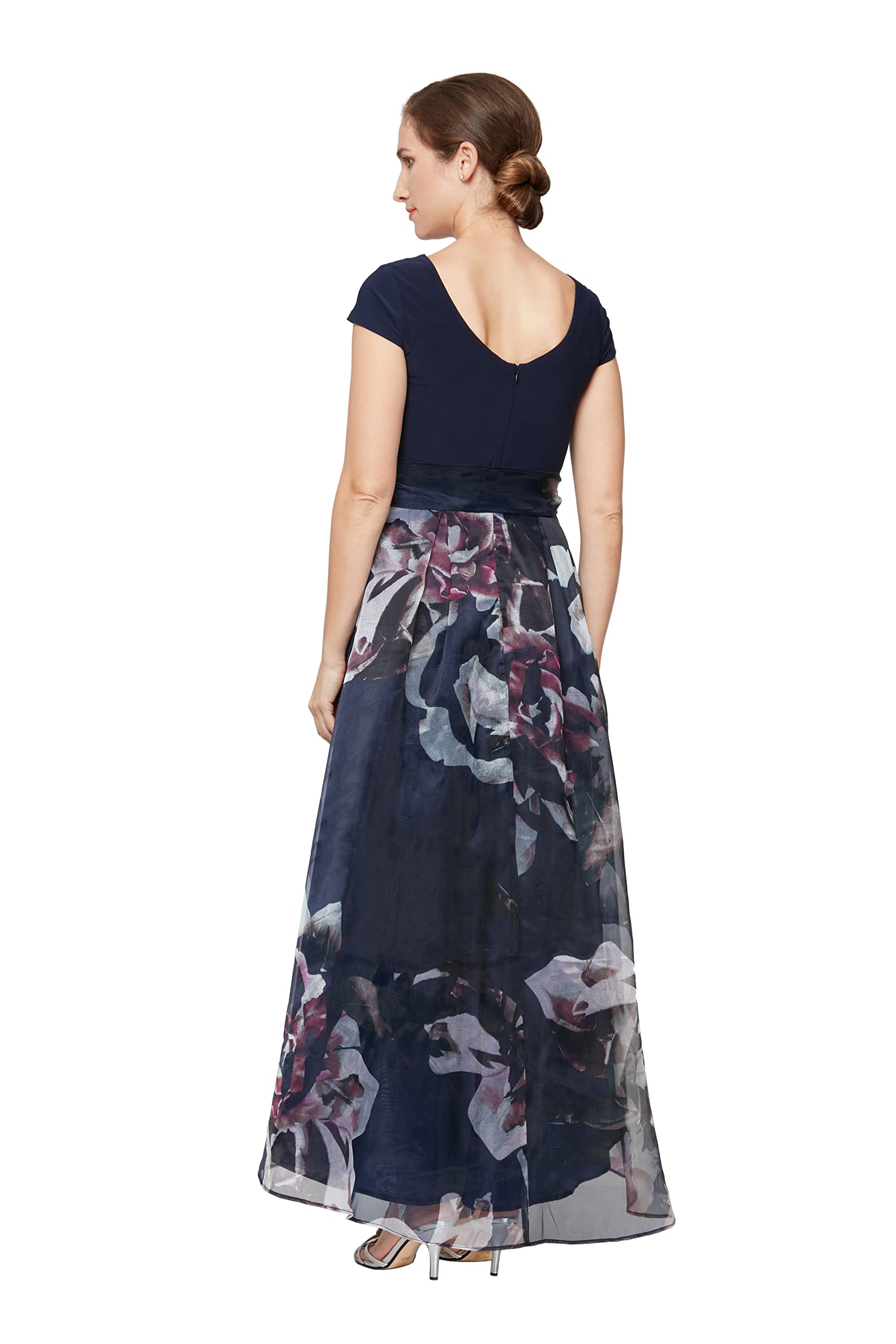 S.L. Fashions Women's Floral Print Skirt Dress - A-Line Summer Midi Dress with Pockets for Casual Outings, Beach Vacations & Date Nights