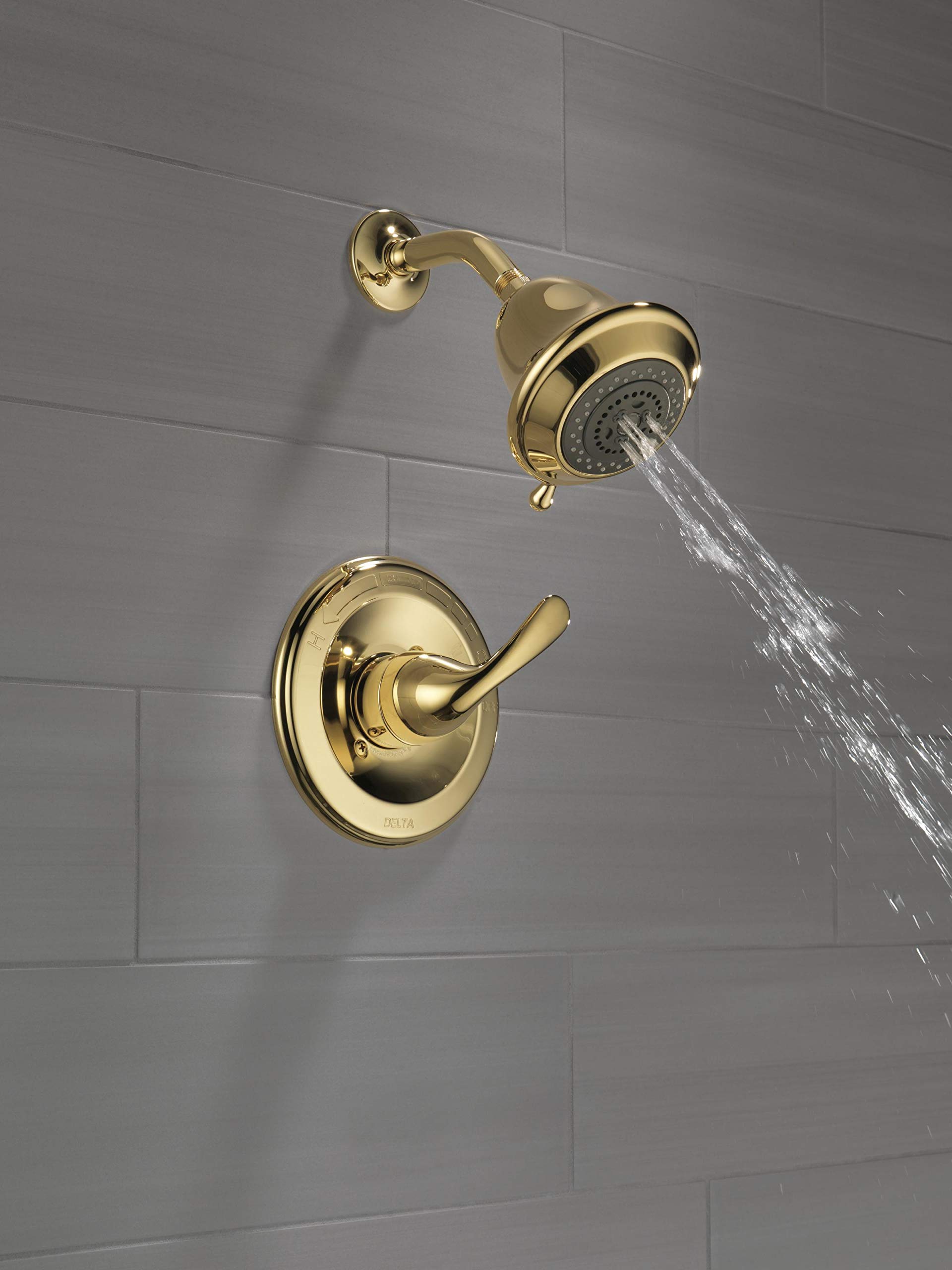 Delta Classic 13 Series 3-Spray Shower Faucet Set with Handle - Polished Brass T13220-PBSHC - Durable Brass Construction for Bathroom & Shower Remodel - Perfect for Modern Home Upgrades