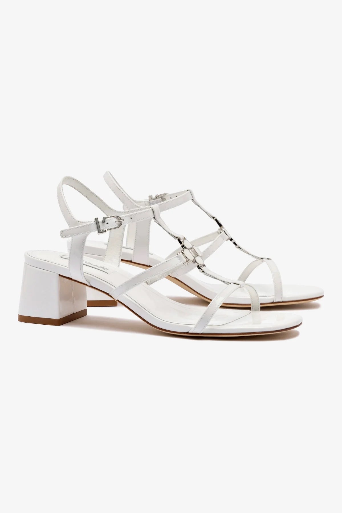 White Patent Leather Hana Block - Stylish and Durable for Everyday Use, Work, and Special Occasions