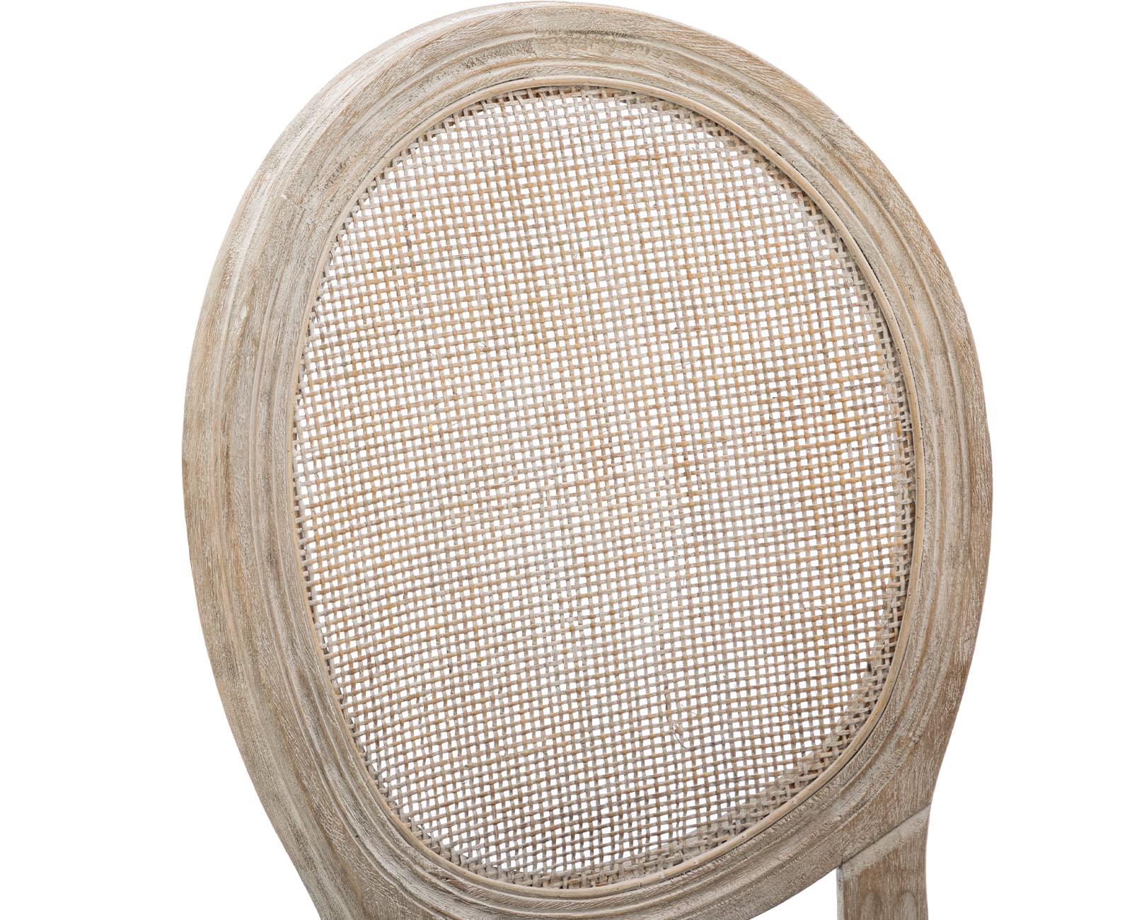 Premium PU Leather Dining Chairs with Rattan Round Back - Set of 2 Grey French Countryside Chairs for Kitchen, Living Room & Farmhouse Decor | Comfortable Seating for Family Meals & Entertaining Guests