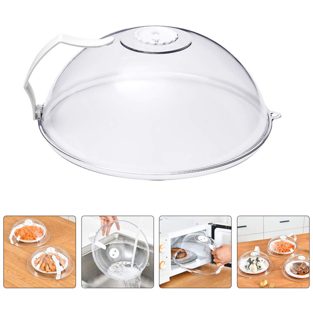 Cabilock Microwave Splatter Cover with Handle - BPA-Free Food Protector Dome for Cheese, Butter, Cake & Desserts | Microwave Safe Plate Cover for Cooking, Reheating & Meal Prep
