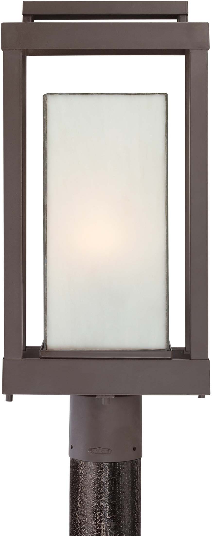 Quoizel PWL9009WT Powell Outdoor Post Lantern - 1-Light 150W Western Bronze Wall Light (21