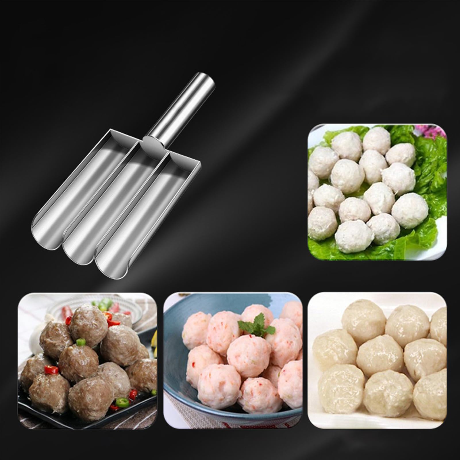 Premium Stainless Steel Meatball Maker Scoop - Manual Kitchen Tool for Perfectly Shaped Meatballs, Cookies & Dough Balls | Food Grade Safe, Long Handle Design | Ideal for Home Cooking, Meal Prep & Baking