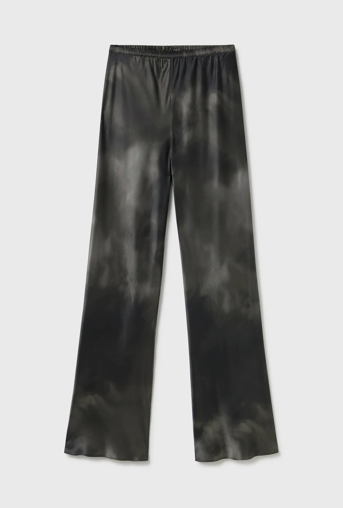 Bias Cut Pants for Women - High Waist Flowy Wide Leg Trousers in Smoke Gray - Perfect for Office, Casual & Evening Wear