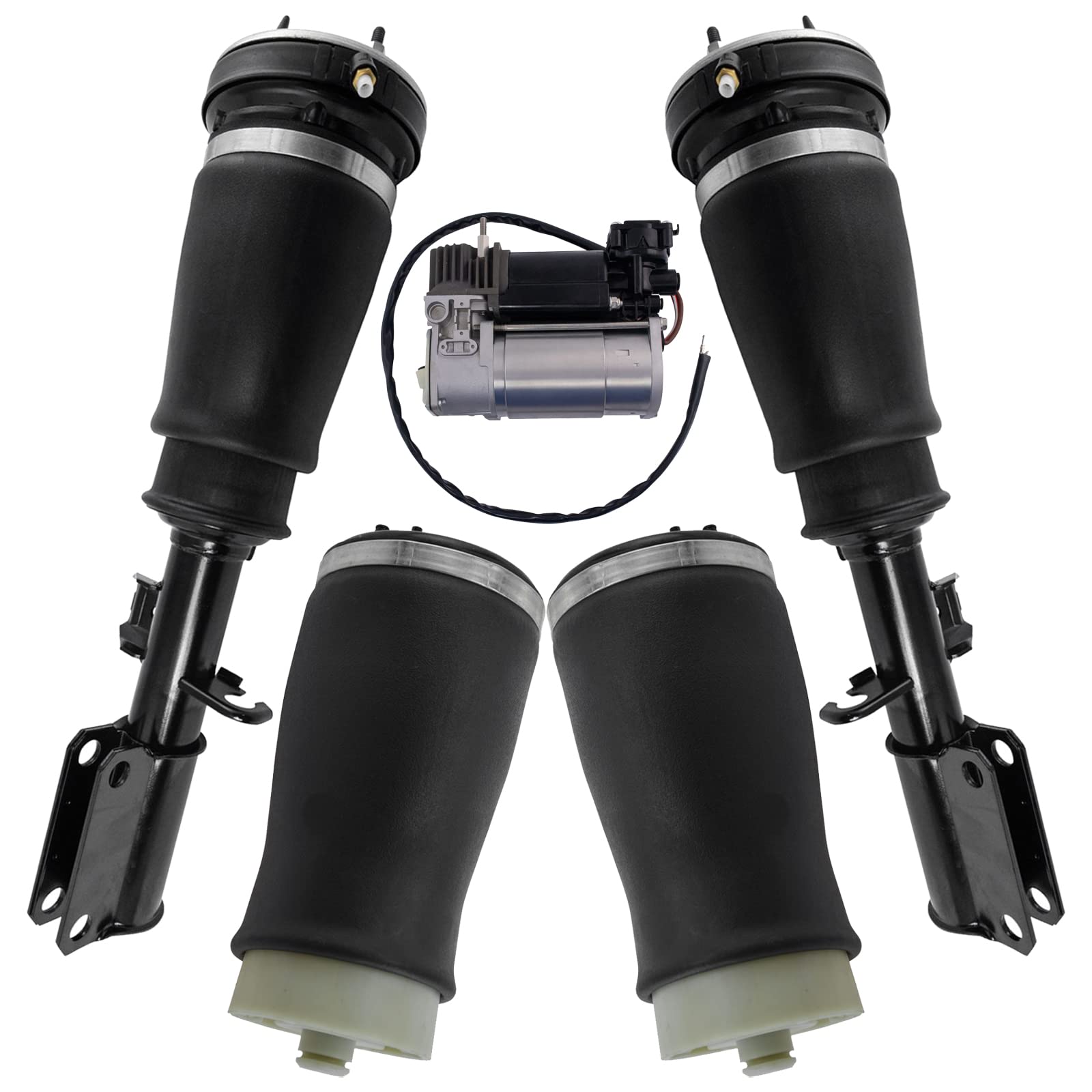 TRQ Air Suspension Kit for 2001-2006 BMW X5 - Air Ride Suspension Compressor, Shock Absorber & Air Spring Replacement - Improve Ride Comfort & Load Capacity for Off-Roading, Towing & Daily Driving