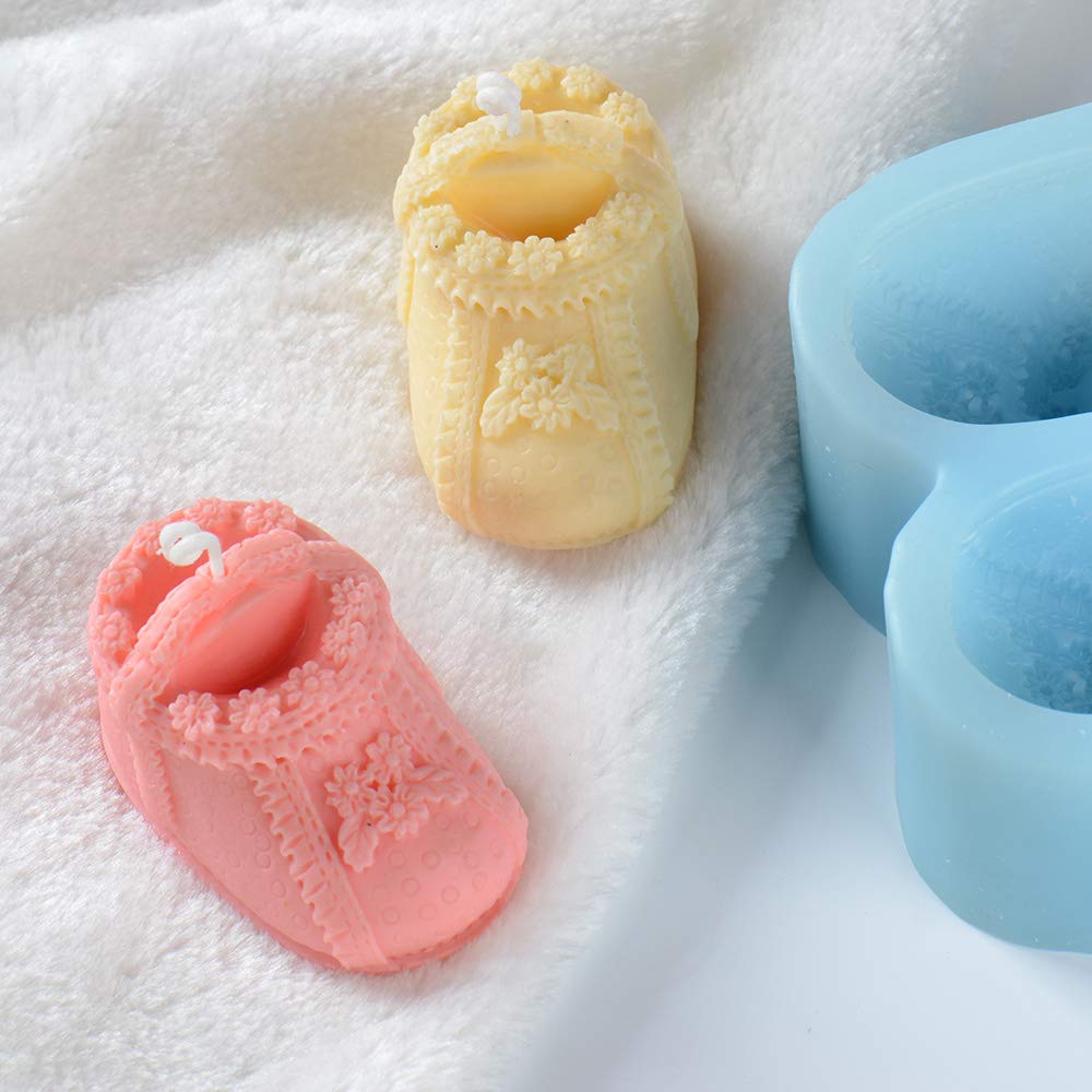 DIY Baby Shoe Shaped Silicone Candle Molds - Handmade Decorative Craft Tools for Candle Making, Soap Making, Resin Art & Home Decor