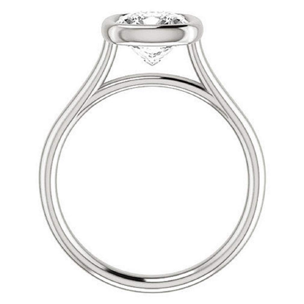 1.50CT Cushion Cut Colorless Moissanite Engagement Ring & Wedding Band Set in 925 Sterling Silver - Petite Bezel Bridal Jewelry for Proposals, Anniversaries & Christmas Gifts
