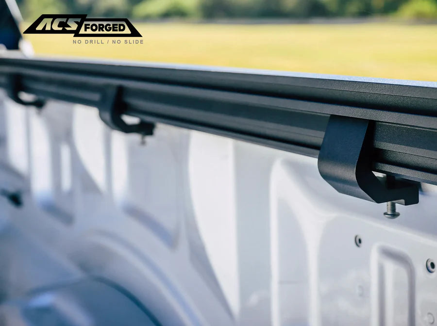 ACS Forged No Drill Bed Rail System | Compatible with 2022-2024 Ford Maverick 4.6' Truck Bed - Perfect for Cargo Management & Truck Accessories Organization