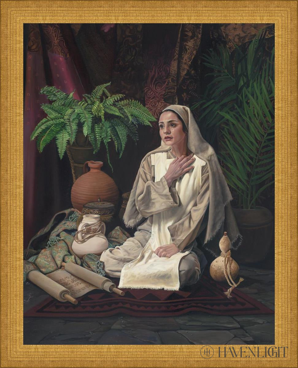 Behold Thy Handmaiden - Elegant Christian Home Decor for Prayer & Meditation | Perfect for Church Altars, Home Worship Spaces & Gift Giving