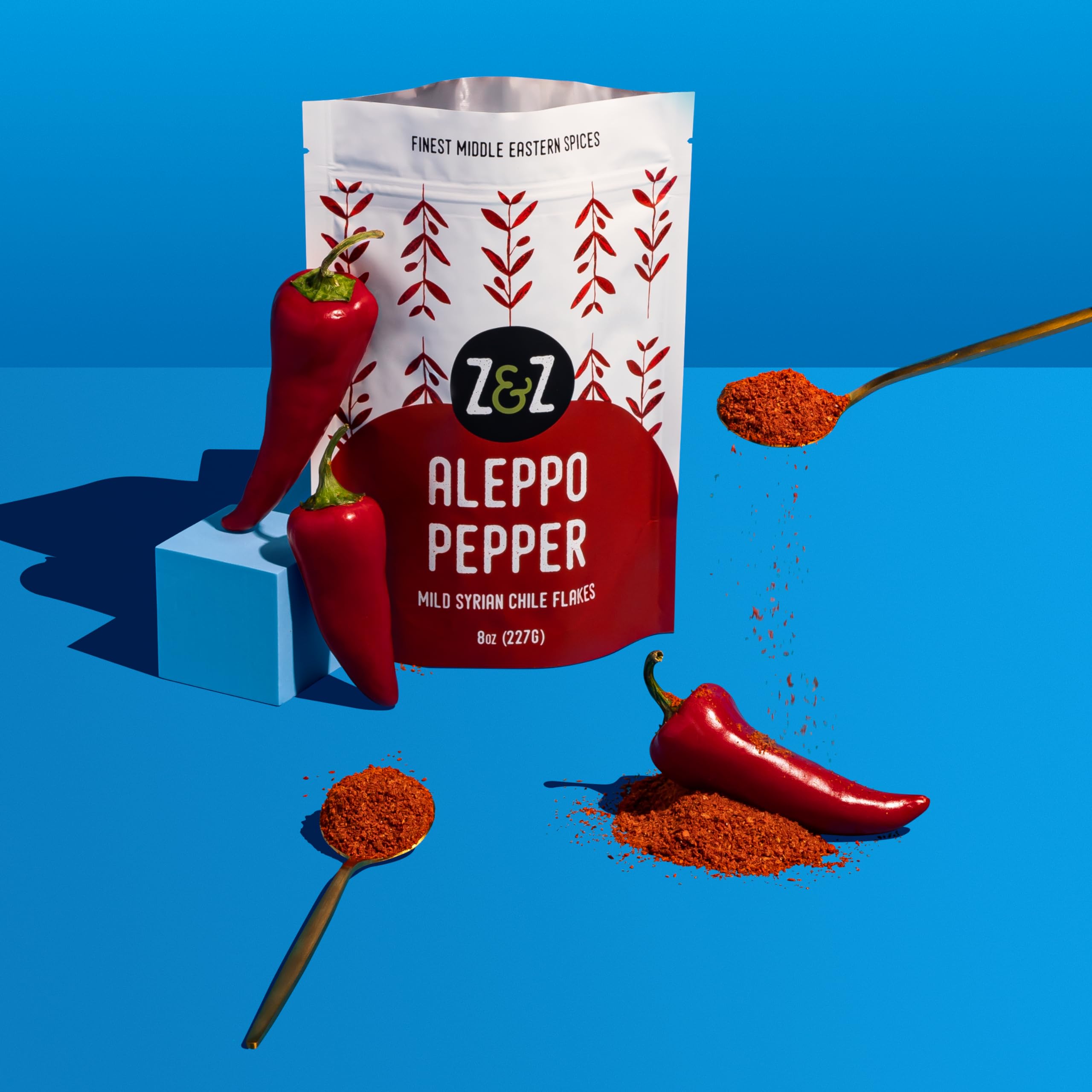 Z&Z Aleppo Pepper Flakes - Mildly Spicy Turkish Pul Biber Spice (8 Oz) | Perfect for Lemon Butter Shrimp, Shakshuka, Yogurt-Marinated Chicken & Mediterranean Dishes | Great for Cooking, Grilling & Seasoning
