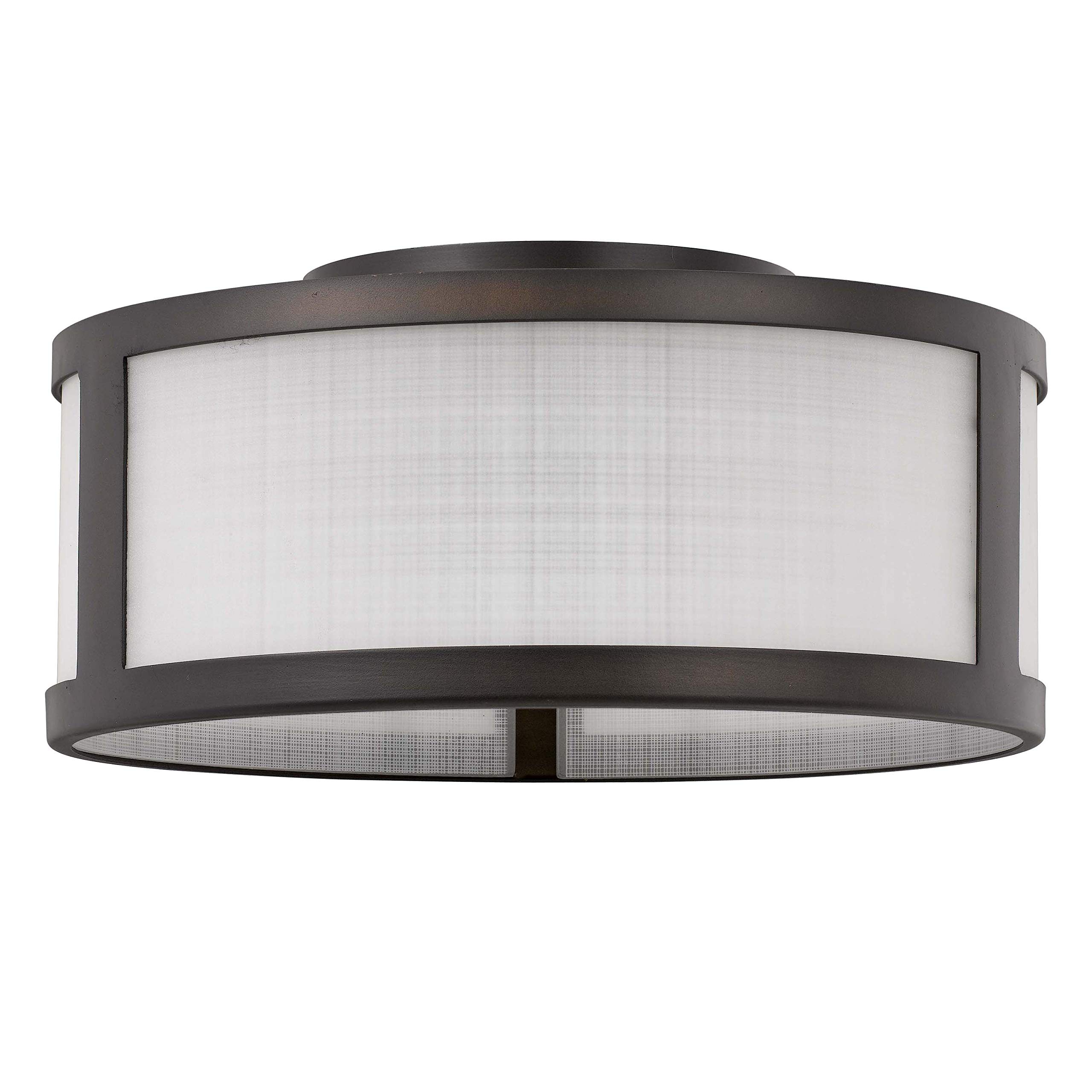 Vintage Mid-Century Flush Mount Ceiling Light Fixture - 2-Light 11.8