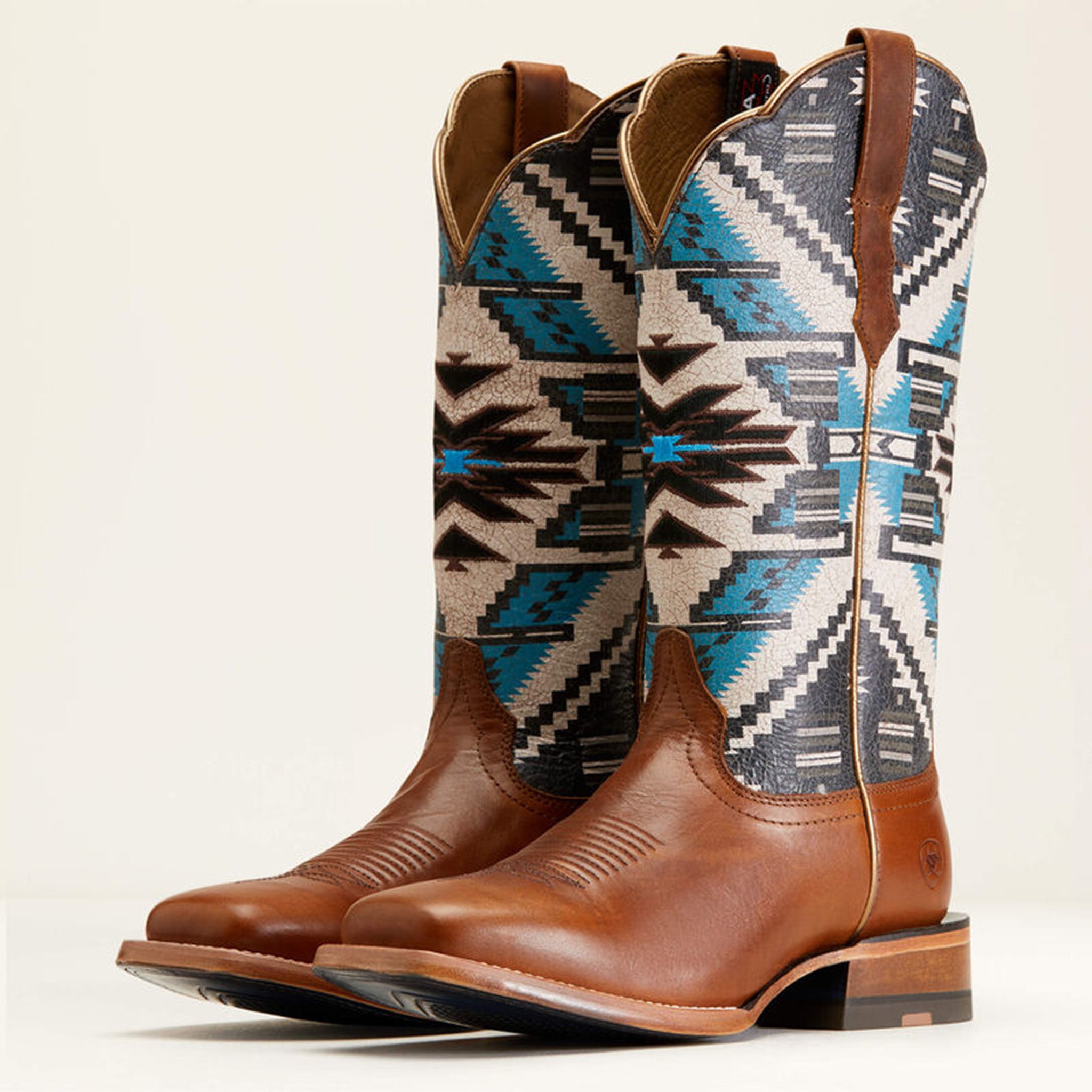 Ariat Women's Chimayo Western Boots - Square Toe in Chocolate/Turquoise - Perfect for Rodeo, Country Dancing & Everyday Western Wear