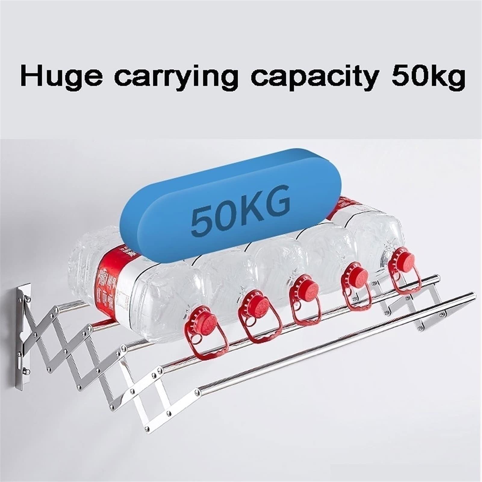 Stainless Steel Wall Mounted Clothes Drying Rack - Retractable Accordion Laundry Rack for Bathroom & Laundry Room, Space Saving Towel Holder (60cm, Silver) - Perfect for Small Apartments, Dorms & Compact Spaces