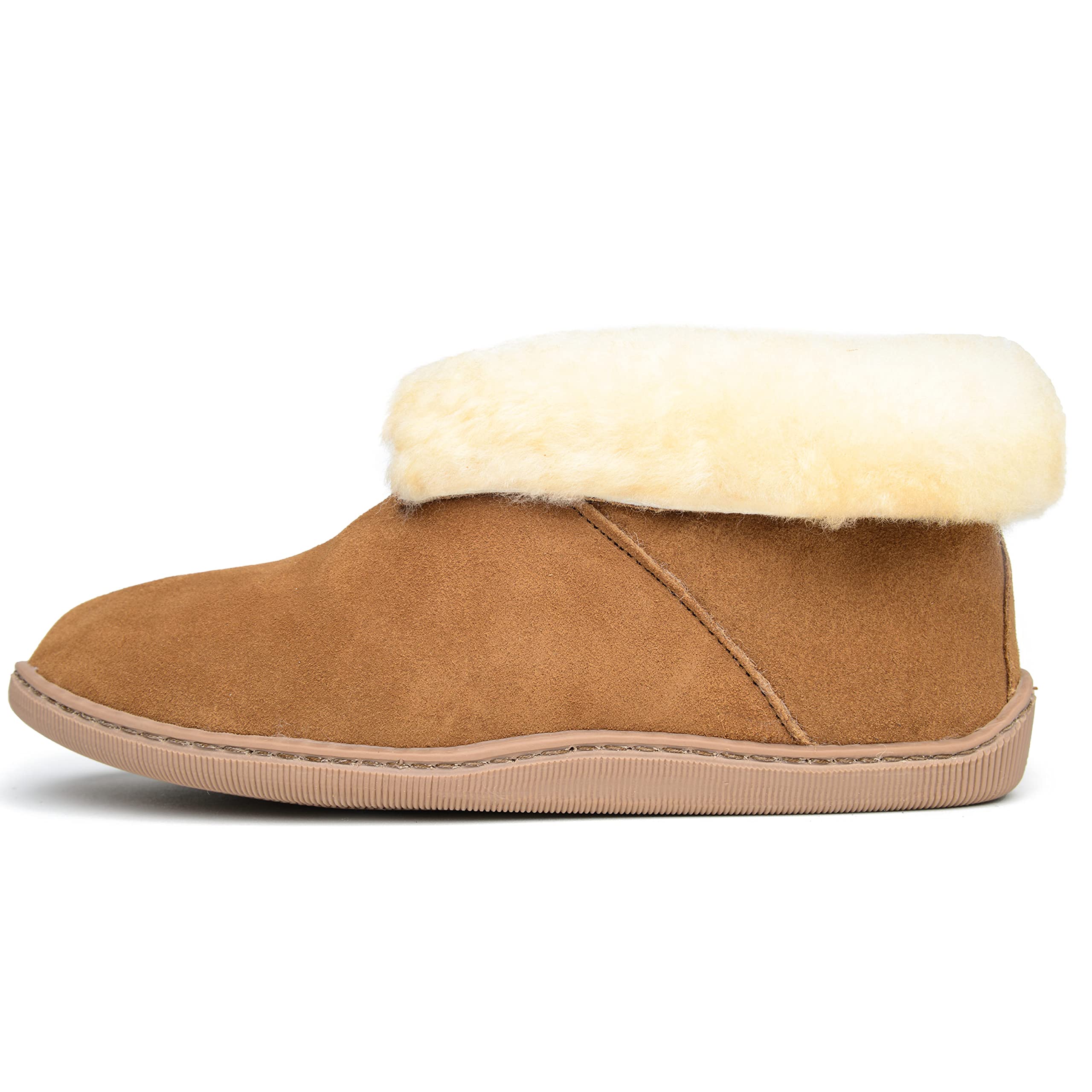 Minnetonka Men's Sheepskin Ankle Boots - Soft Leather Moccasin Style Shoes for Comfort & Warmth | Perfect for Winter, Casual Wear & Outdoor Activities