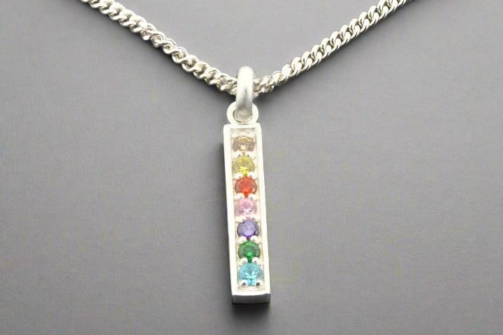 CZ Rainbow Drop Pendant Necklace - Sterling Silver 925 Jewelry for Women - Perfect for Gifts, Parties & Everyday Wear