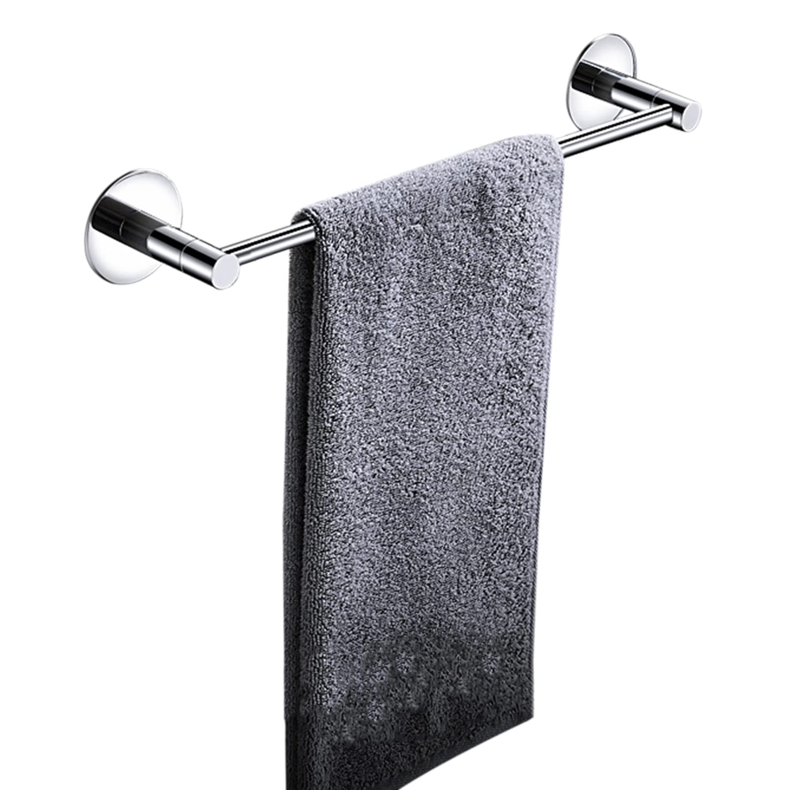 Stainless Steel Wall Mounted Towel Rail Holder - No Drill Adhesive Towel Bar for Bathroom & Kitchen, 30cm Chrome - Rustproof & Space-Saving for Small Bathrooms, Apartments, Dorms