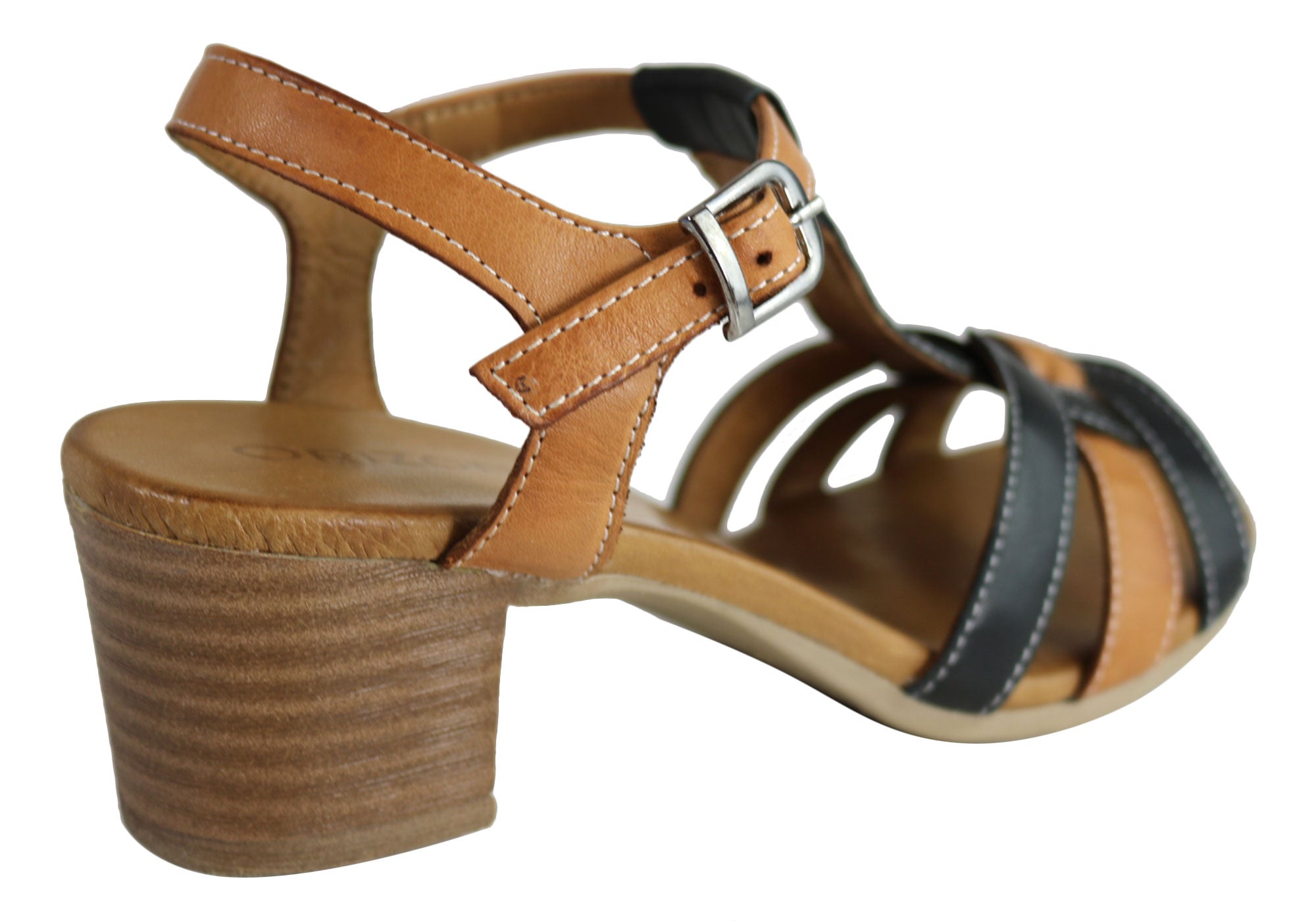 Orizonte Candi Women's European Leather Mid Heel Comfortable Sandals - Stylish & Supportive for Work, Weddings & Summer Outings