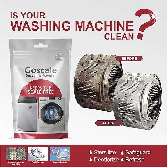 LG Washing Machine Descaler Powder - Compatible with Front Load & Top Load Models, 100g Descaling Cleaner for Drum & Tub (Pack of 2) - Removes Limescale, Odors & Residue for Fresh Laundry
