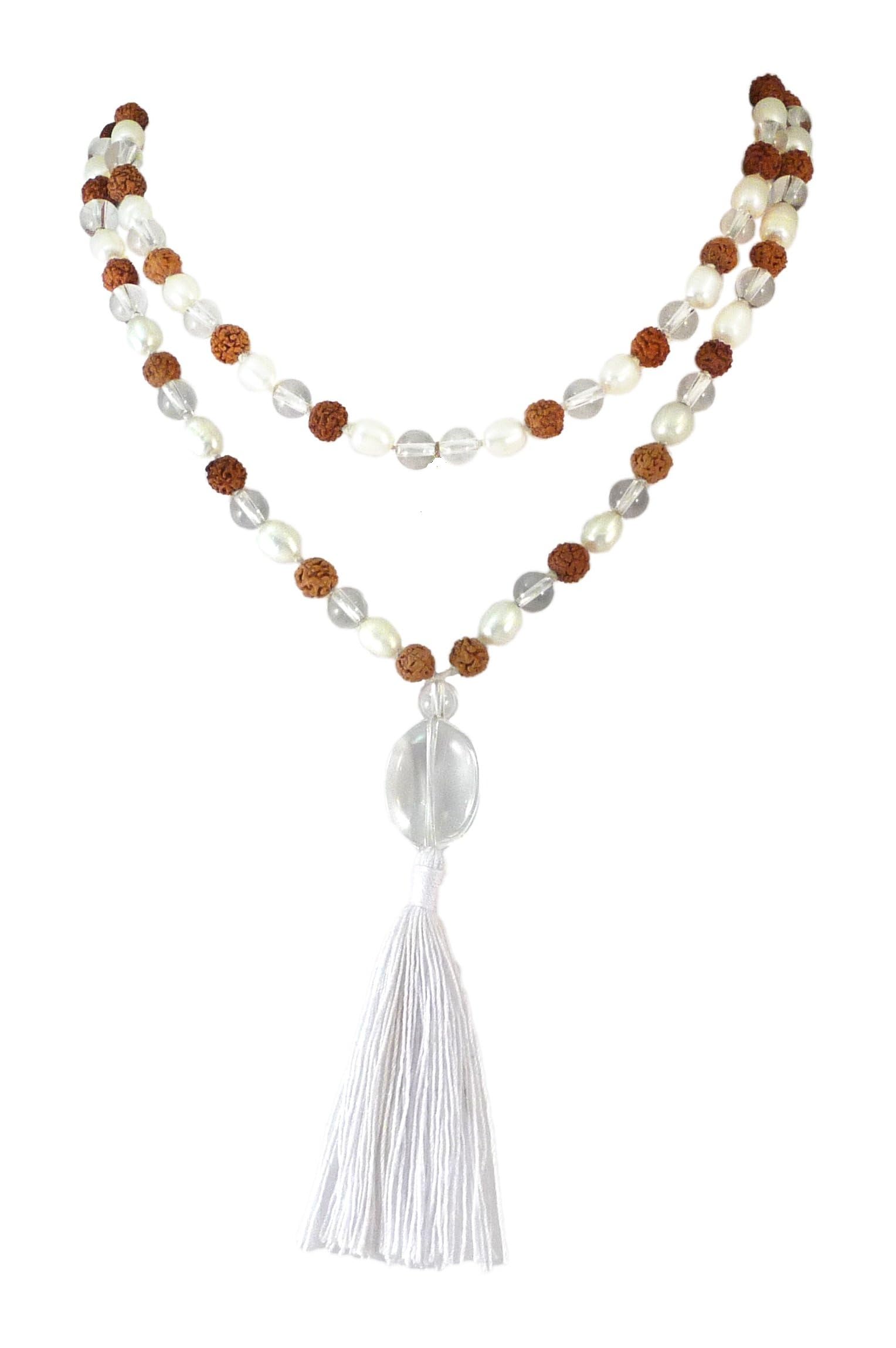 108 Beads Rudraksha Mala Prayer Necklace - Authentic Hindu Meditation Beads for Yoga, Mindfulness & Spiritual Healing