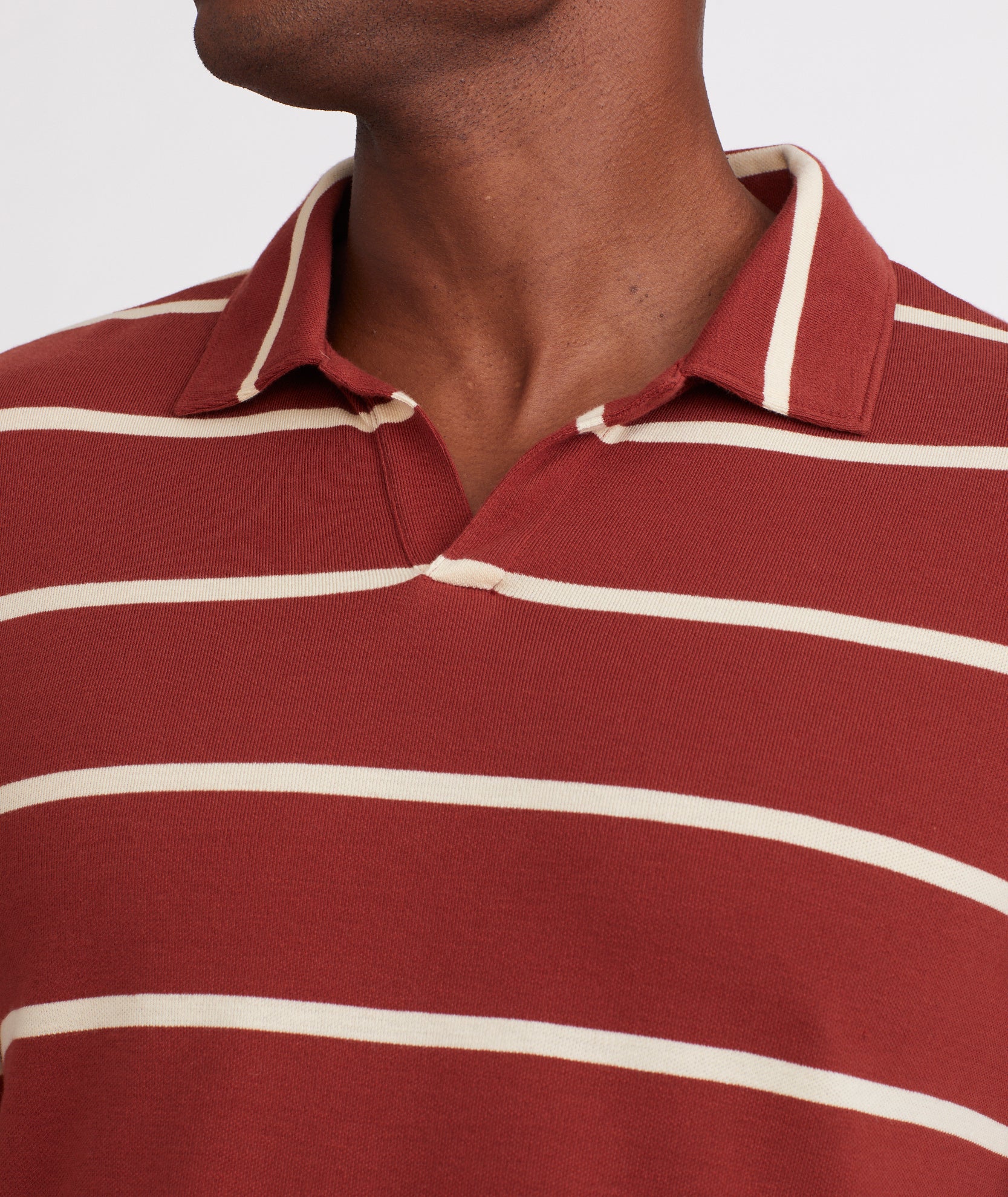 Striped Johnny Collar Polo Shirt for Men - Classic Casual Wear for Office & Summer Outings - FINAL SALE