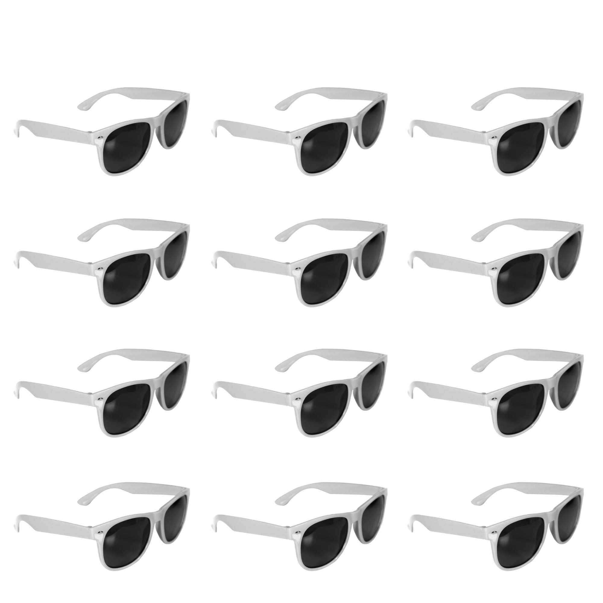 Windy City Novelties 12 Pack Retro Sunglasses - Vintage Style UV Protection Shades for Men & Women - Perfect for Beach, Driving, and Outdoor Activities