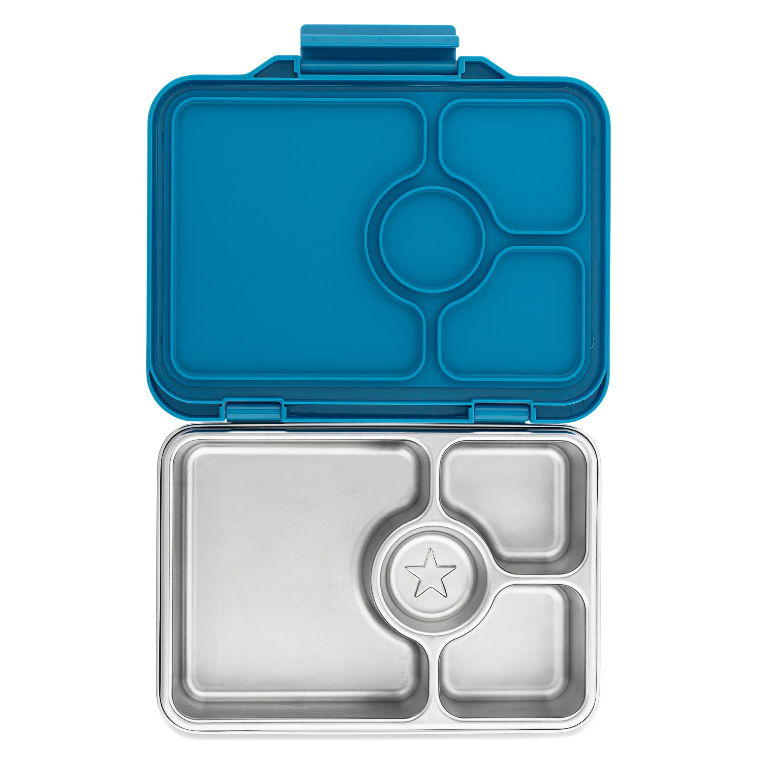 Yumbox Prêt Stainless Steel Bento Box - Leakproof Lunch Container with Sandwich Tray, Eco-Friendly & Durable (Glitter Blue) | Perfect for School, Office, Picnics & Travel