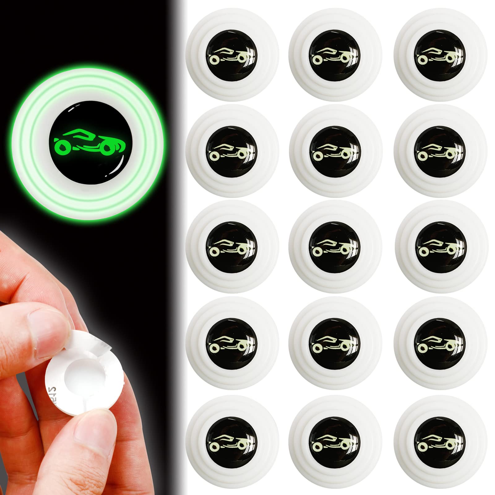 16 PCS Universal Car Door Shock Absorber Protectors - PVC Door Side Bumper Stickers with Luminous Effect (White) for Vehicle Protection & Scratch Prevention - Perfect for Parking Lots, Garages, and Tight Spaces