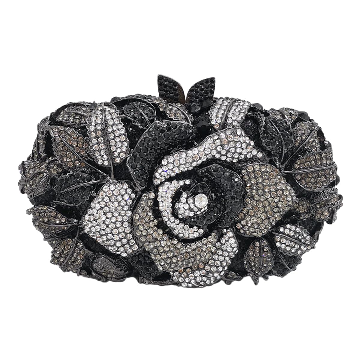 Sparkly Rhinestone Evening Clutch for Women - Rose Flower Crystal Purse for Wedding, Party & Cocktail | Elegant Handbag for Formal Events, Date Nights & Special Occasions