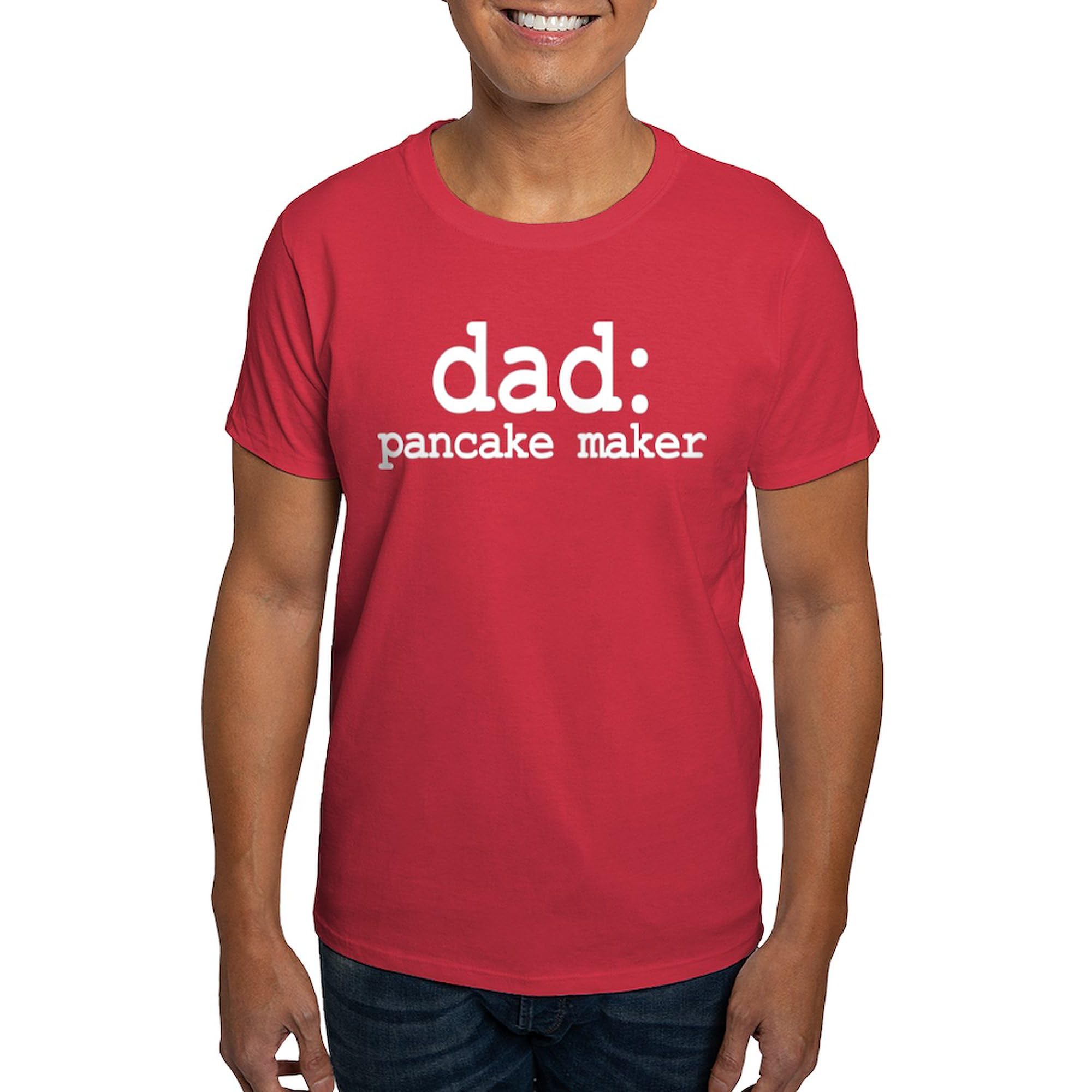 Dad Pancake Maker Graphic Dark T-Shirt for Men | 100% Cotton Classic Tee | Funny Breakfast Cooking Apparel Gift for Father's Day & Family Gatherings