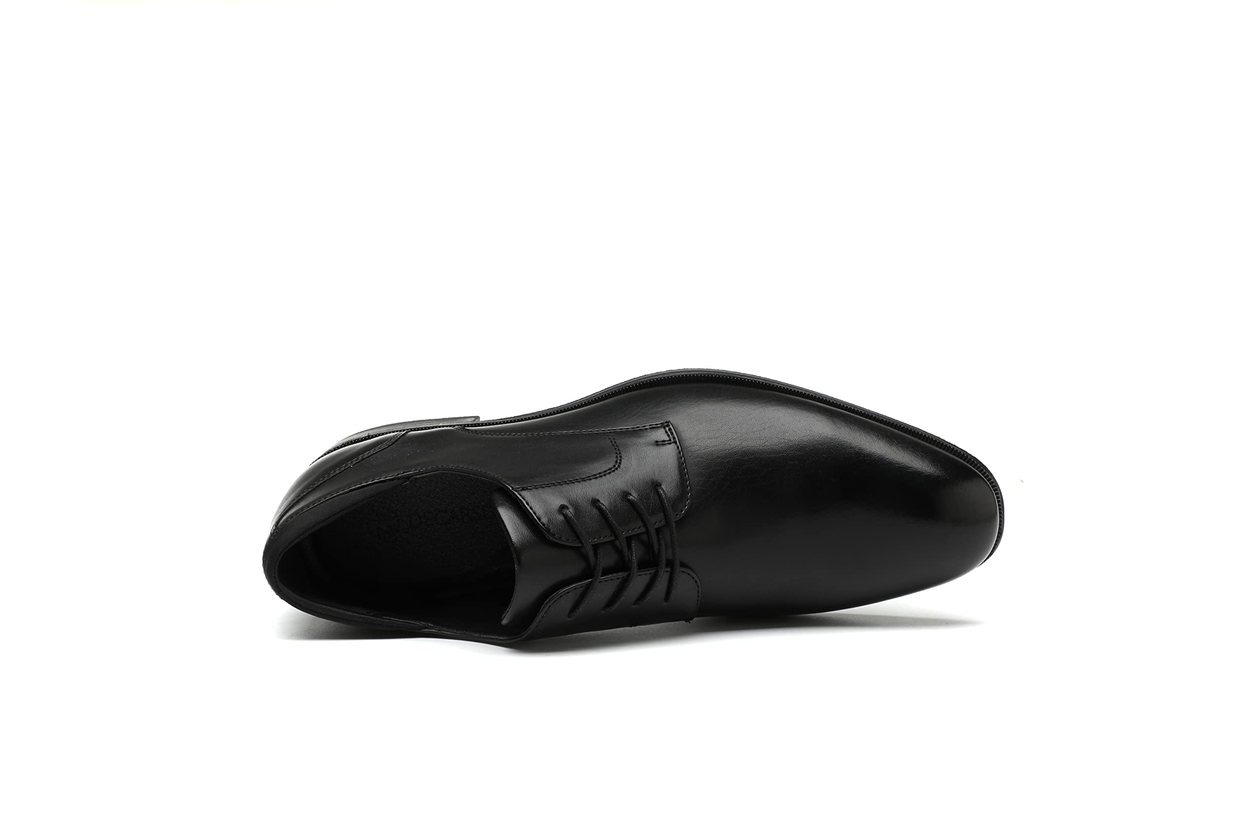DECARSDZ Men's Classic Formal Oxford Lace-Up Dress Shoes - Pointed Toe Wedding Business Office Shoes for Men - Black Leather Dress Shoes for Work, Party & Special Occasions