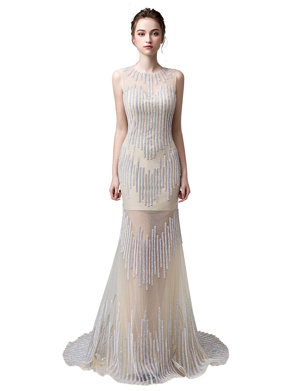 **Elegant Beaded Mermaid Prom Dresses for Women – Long Formal Evening Gowns – Perfect for Homecoming, Prom Night & Special Occasions**