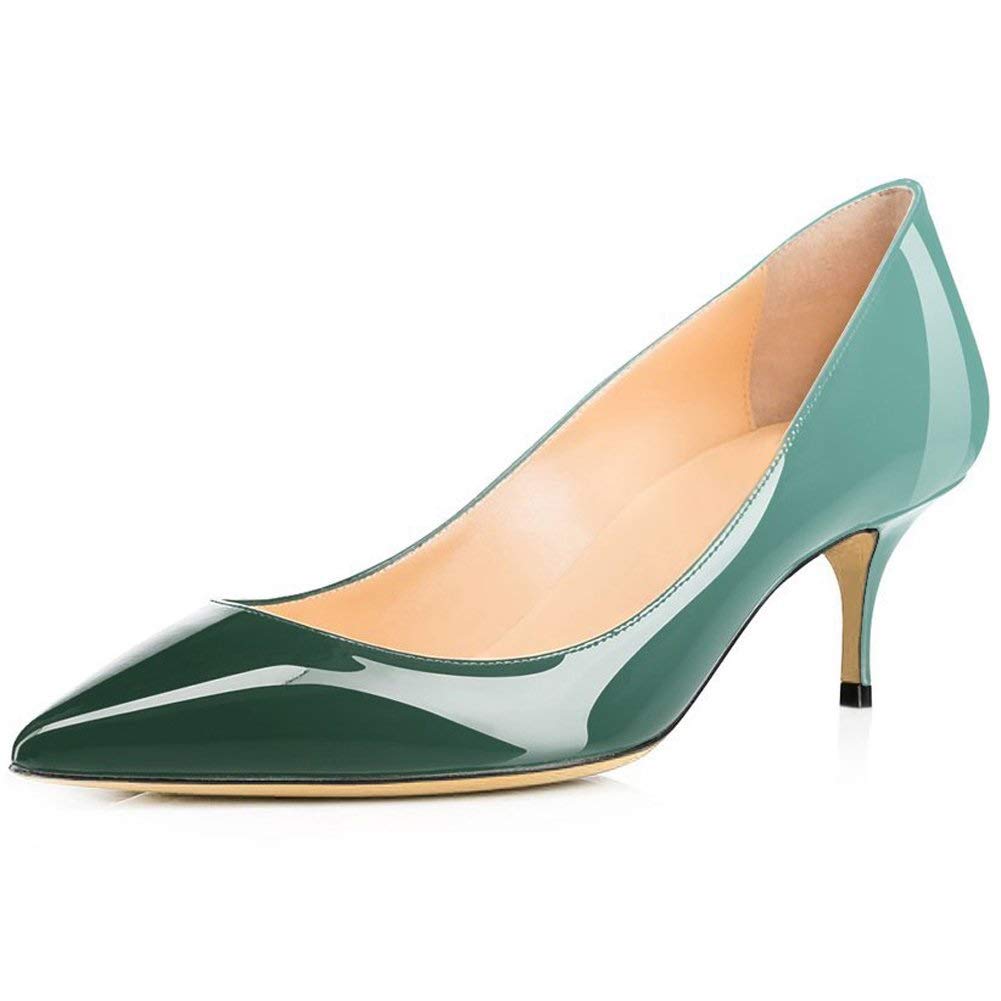 Tanaoen Women's Low Heel Pumps - Pointed Toe Kitten Heel Slip-On Office Shoes | Comfortable Work Shoes for Business, Professional & Formal Occasions
