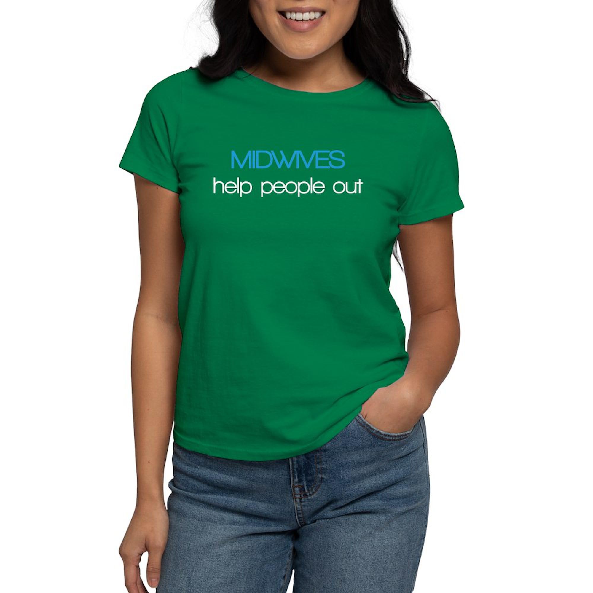 Midwives Help People Out Women's Cotton Dark T-Shirt - Comfortable & Stylish Graphic Tee for Nurses, Medical Professionals & Healthcare Workers