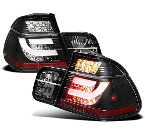 2002-2005 BMW 3 Series E46 Sedan LED Strip Tail Brake Lights - Black Rear Lamps for Enhanced Visibility & Style | Perfect for Night Driving & Car Customization