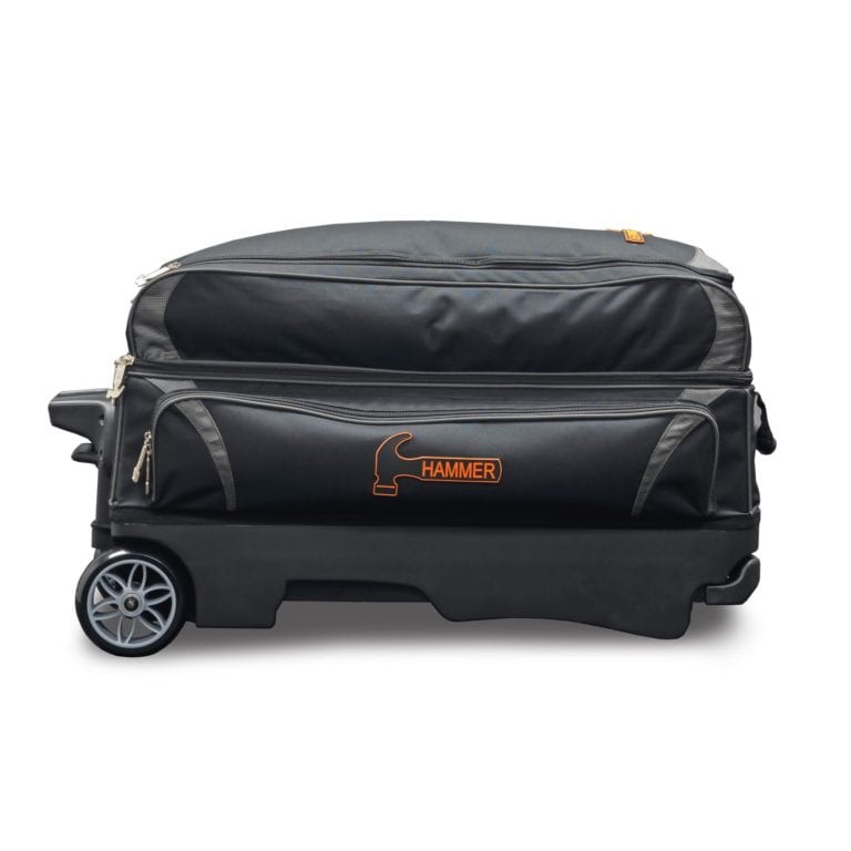 Premium Black & Grey 2 Ball Double Roller Bowling Bag - Heavy Duty Bowling Accessories for League & Tournament Players - Perfect for Travel & Storage