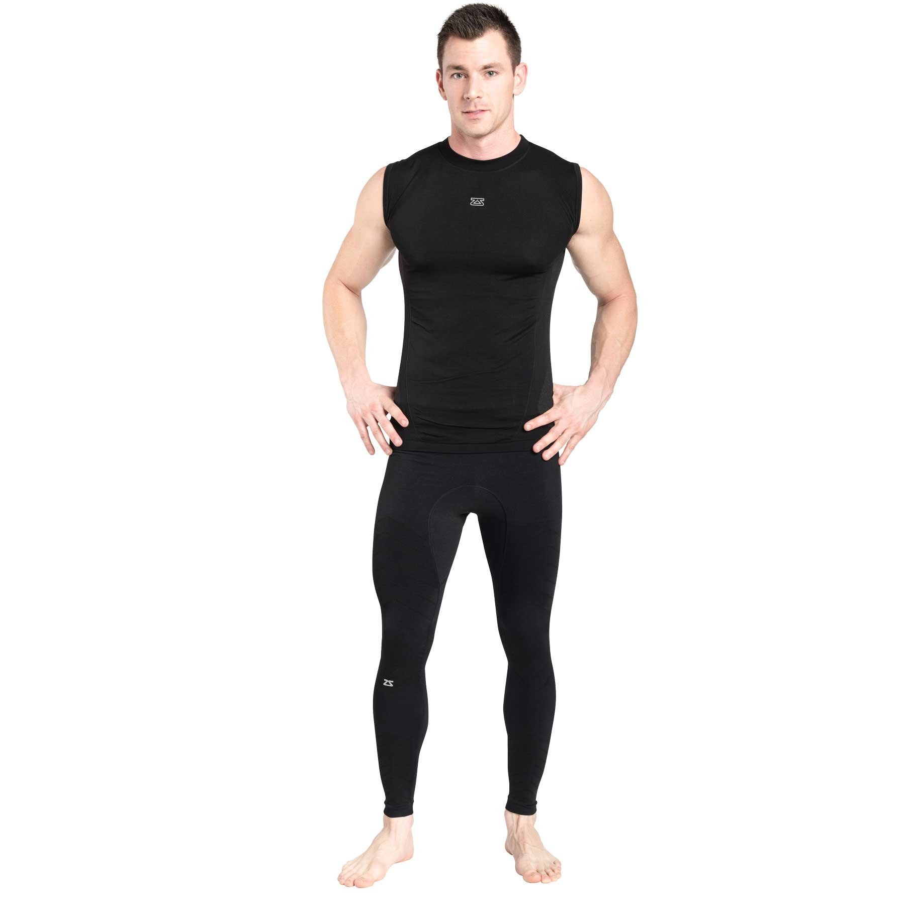 Zensah Men's Tech Tight - High Performance Compression Tights for Running, Training & Workouts - Moisture Wicking & Muscle Support for Athletes & Fitness Enthusiasts